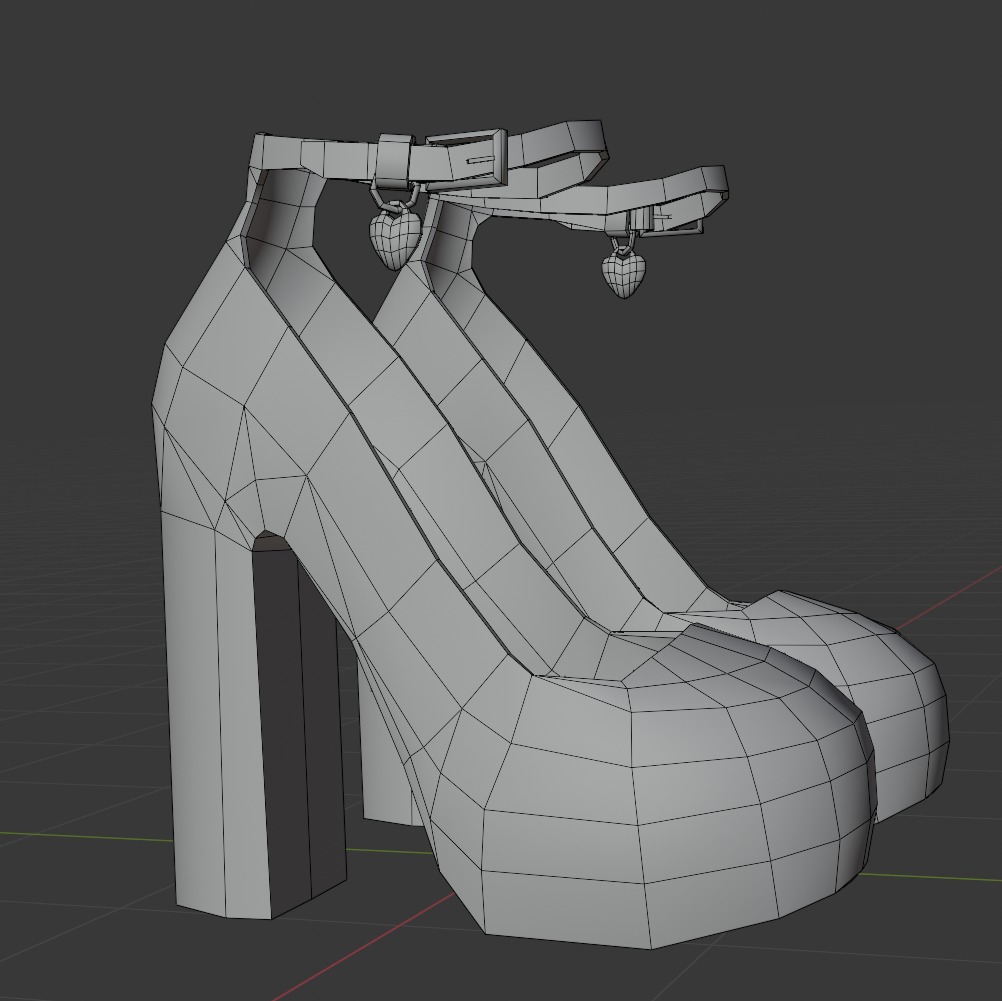 Dream Heels Suede Low-poly 3D model_7