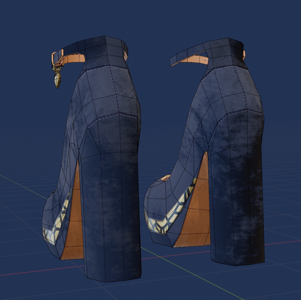 Dream Heels Suede Low-poly 3D model_9