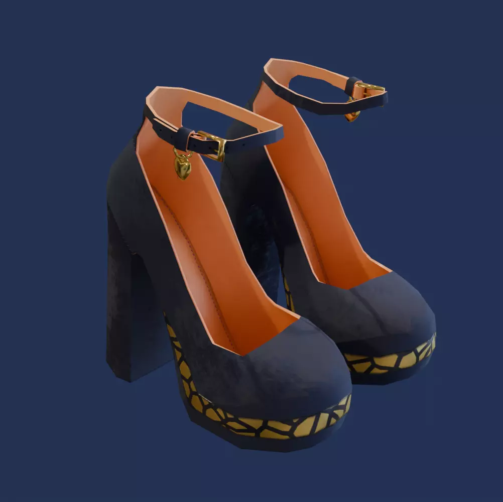 Dream Heels Suede Low-poly 3D model_0
