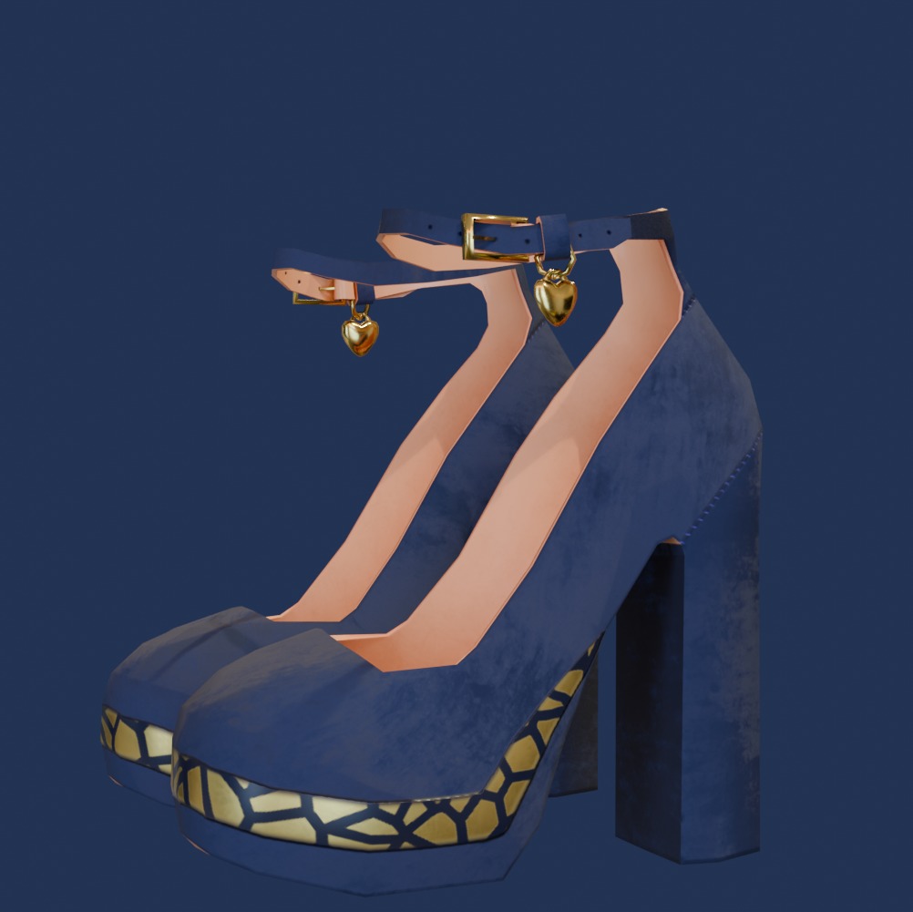 Dream Heels Suede Low-poly 3D model_4
