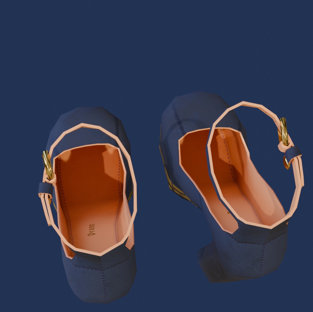 Dream Heels Suede Low-poly 3D model_2