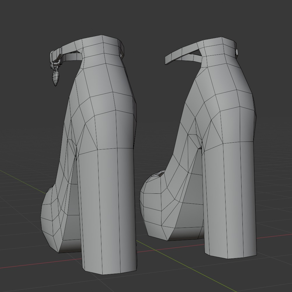 Dream Heels Suede Low-poly 3D model_8