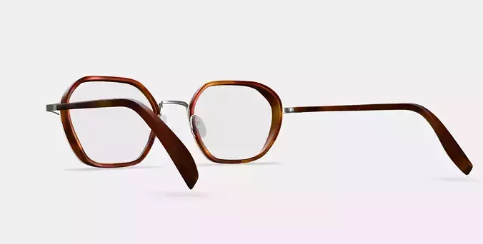 Levins Eyeglasses in Rye Tortoise Matte with Antique Silver