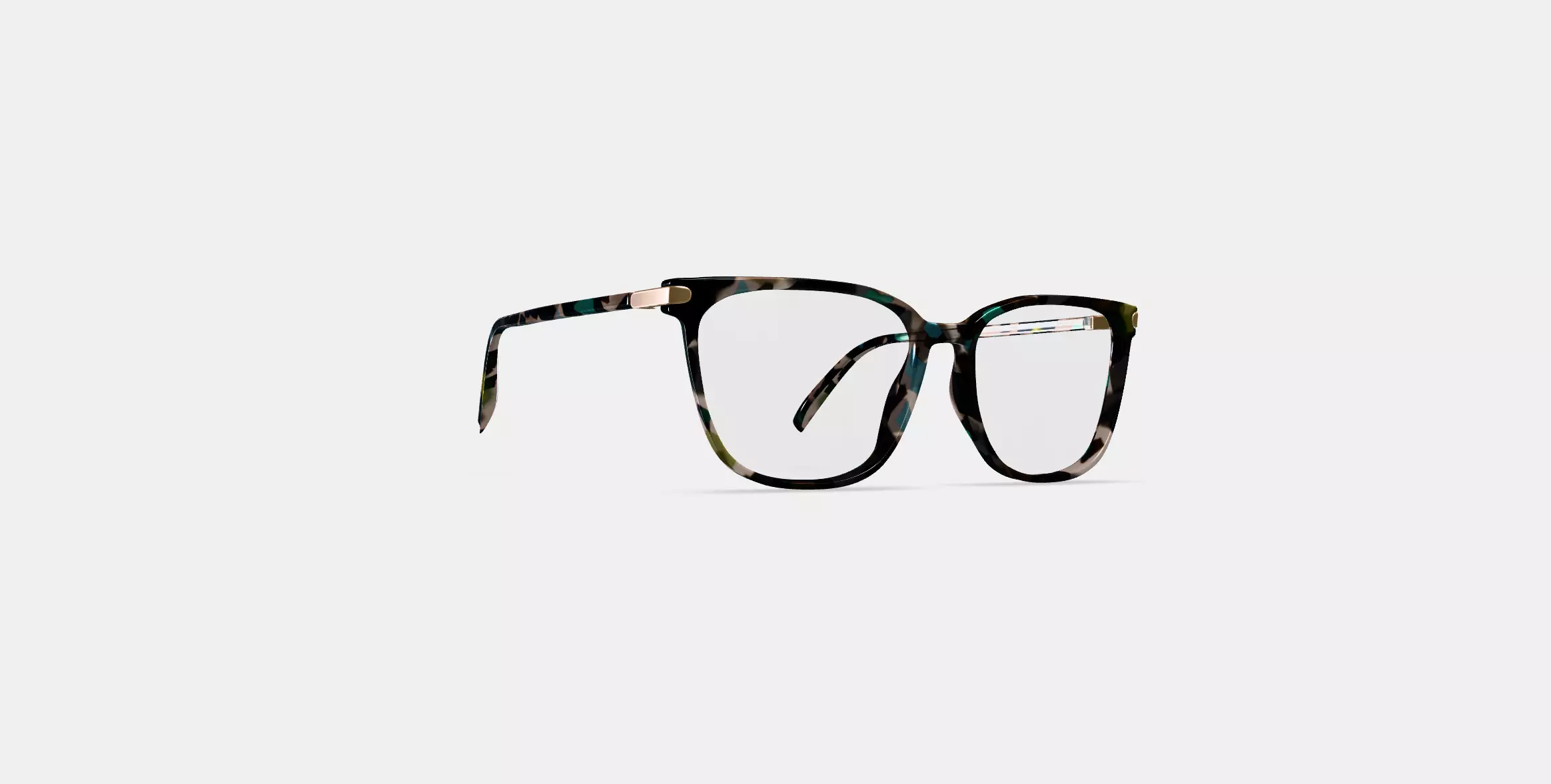 Esme Eyeglasses in Aventurine Tortoise with Polished Gold 3D model