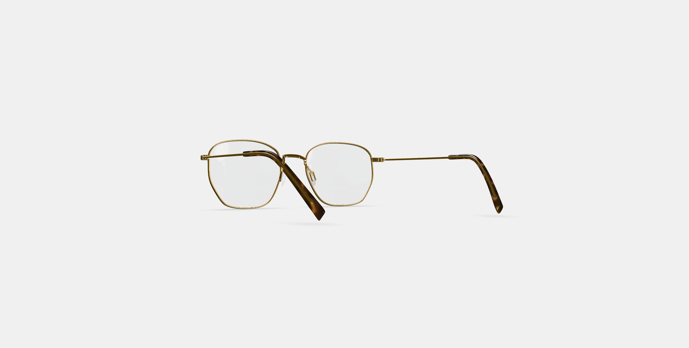 Hale Eyeglasses in Polished Gold 3D model_16