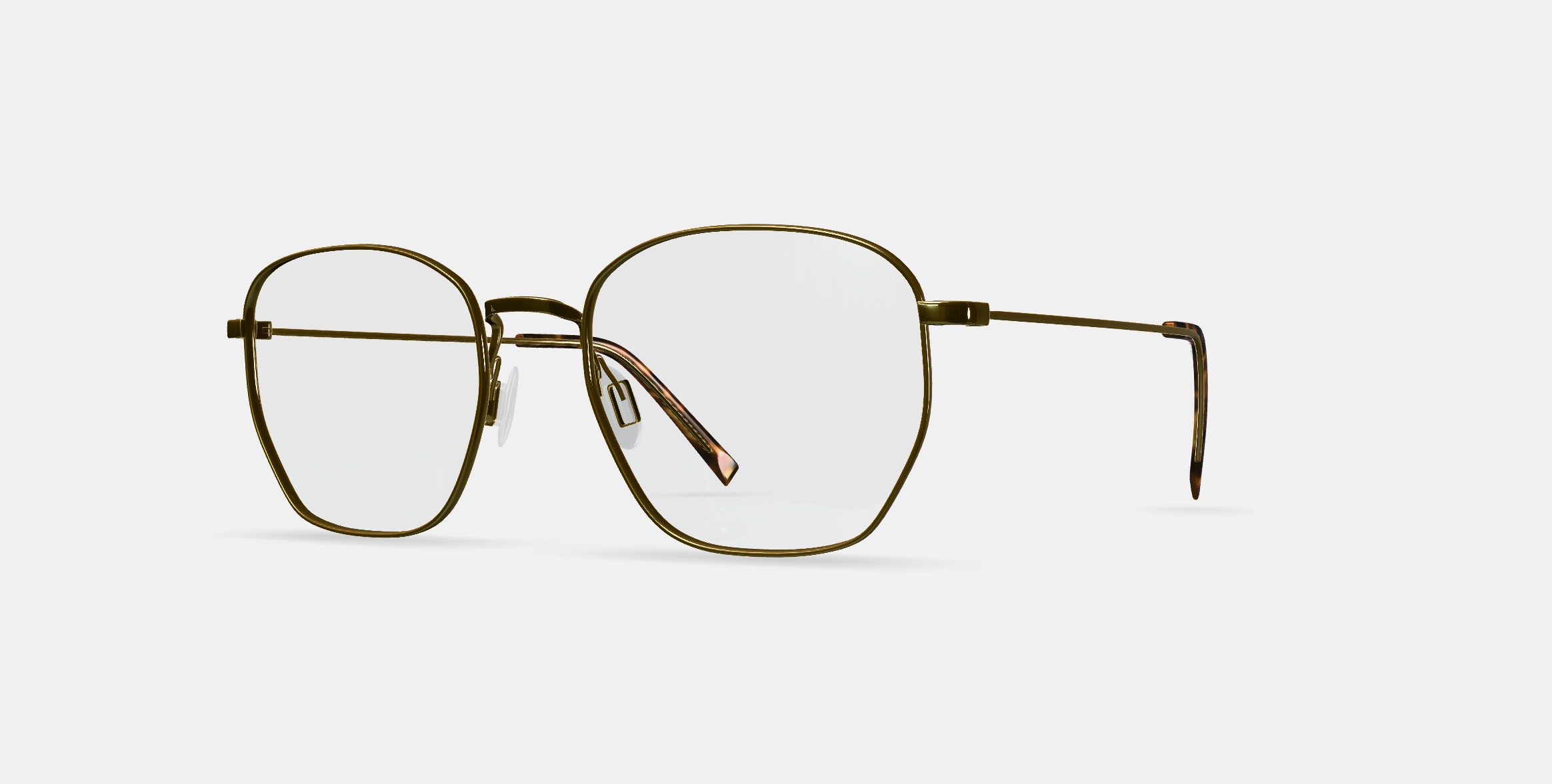 Hale Eyeglasses in Polished Gold 3D model_13