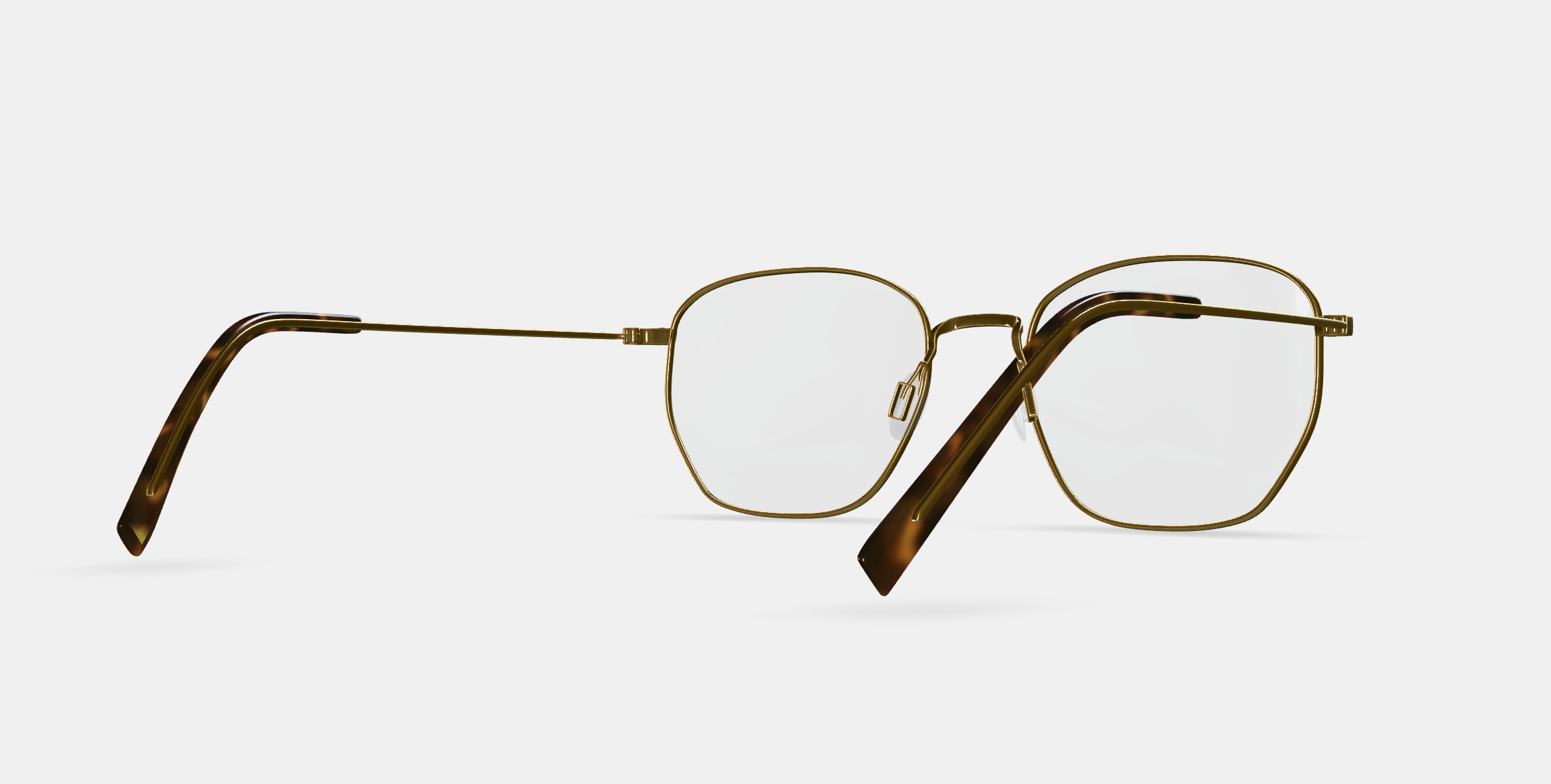 Hale Eyeglasses in Polished Gold 3D model_6