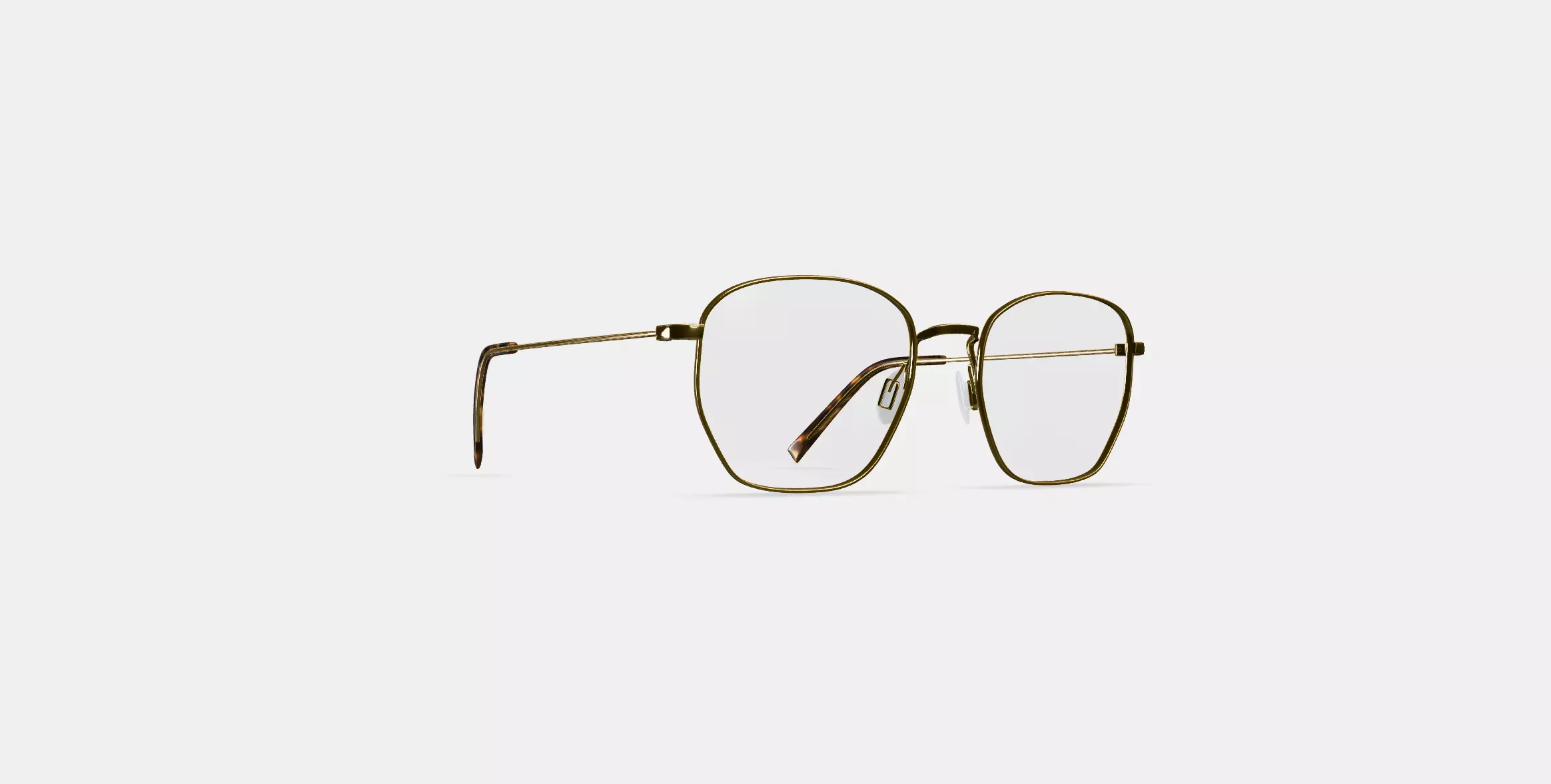 Hale Eyeglasses in Polished Gold 3D model_0