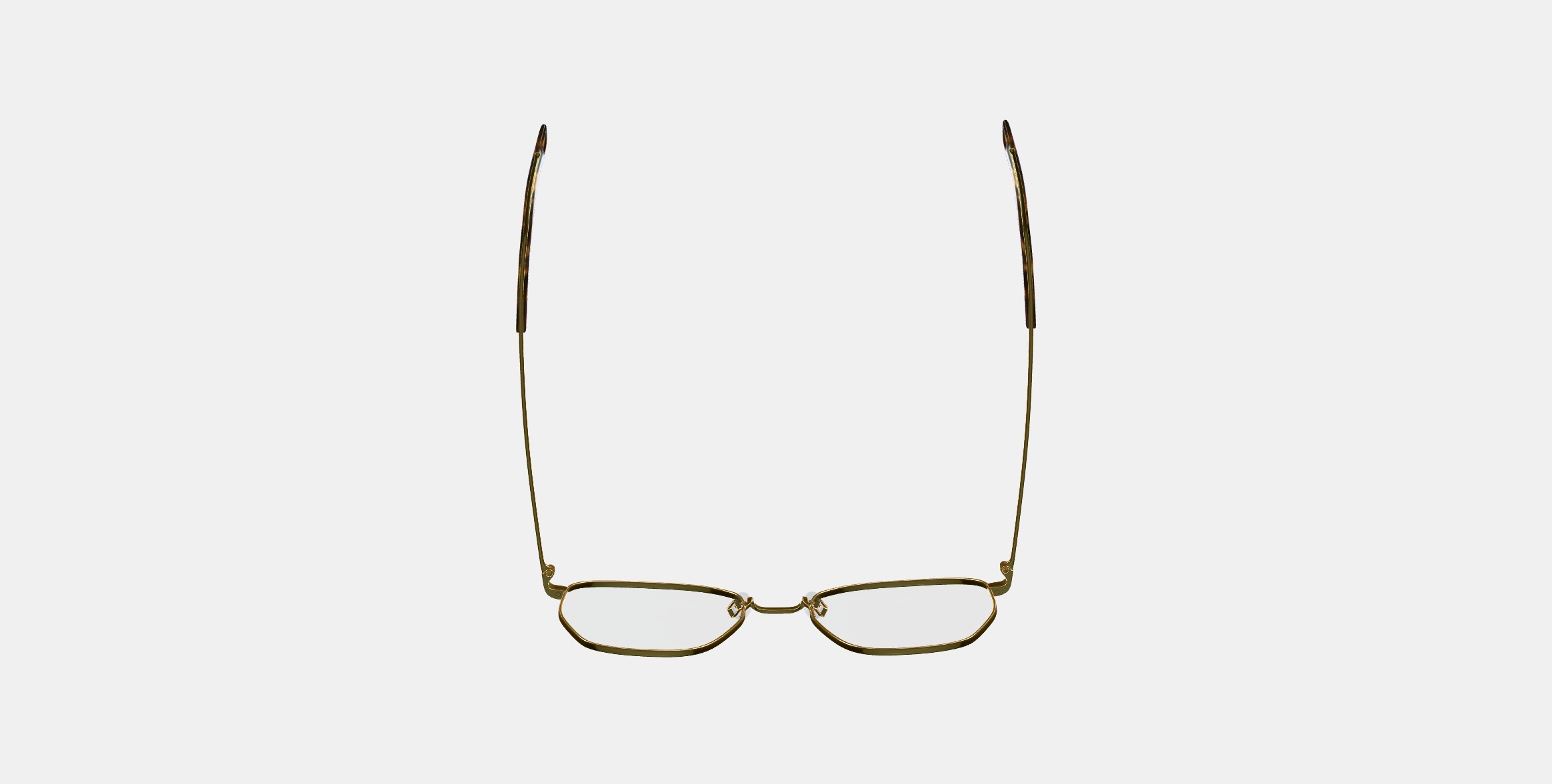 Hale Eyeglasses in Polished Gold 3D model_7