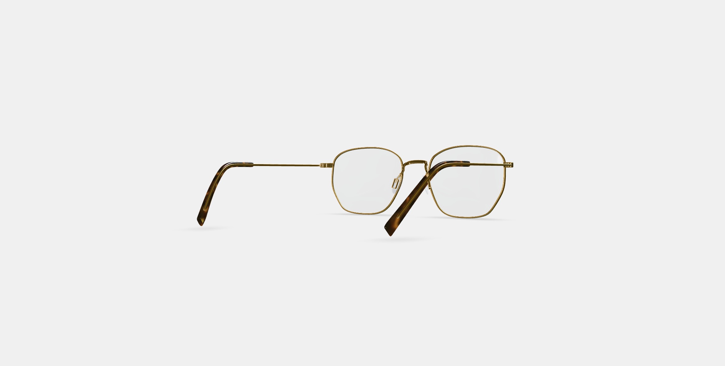Hale Eyeglasses in Polished Gold 3D model_3