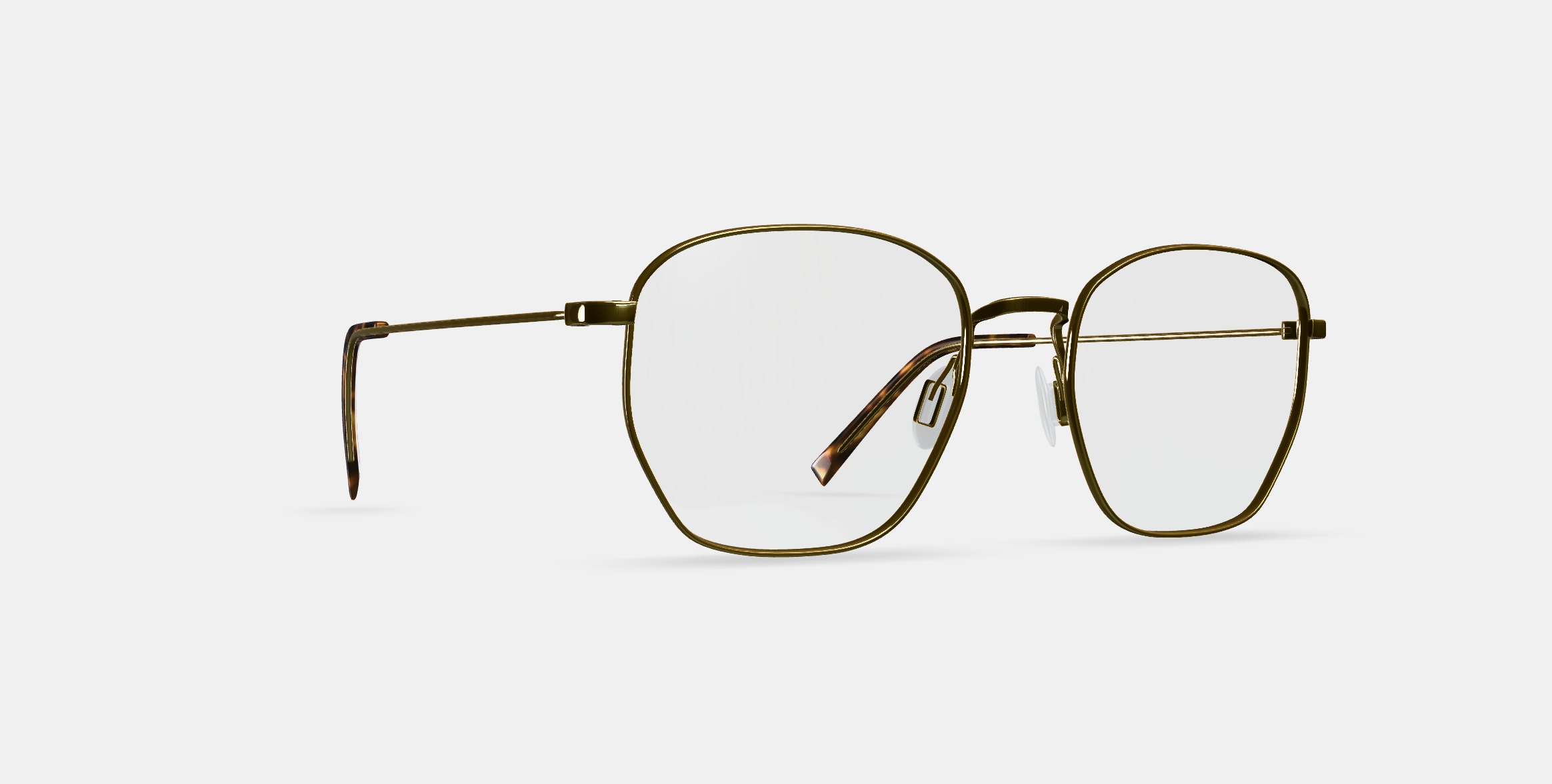 Hale Eyeglasses in Polished Gold 3D model_8