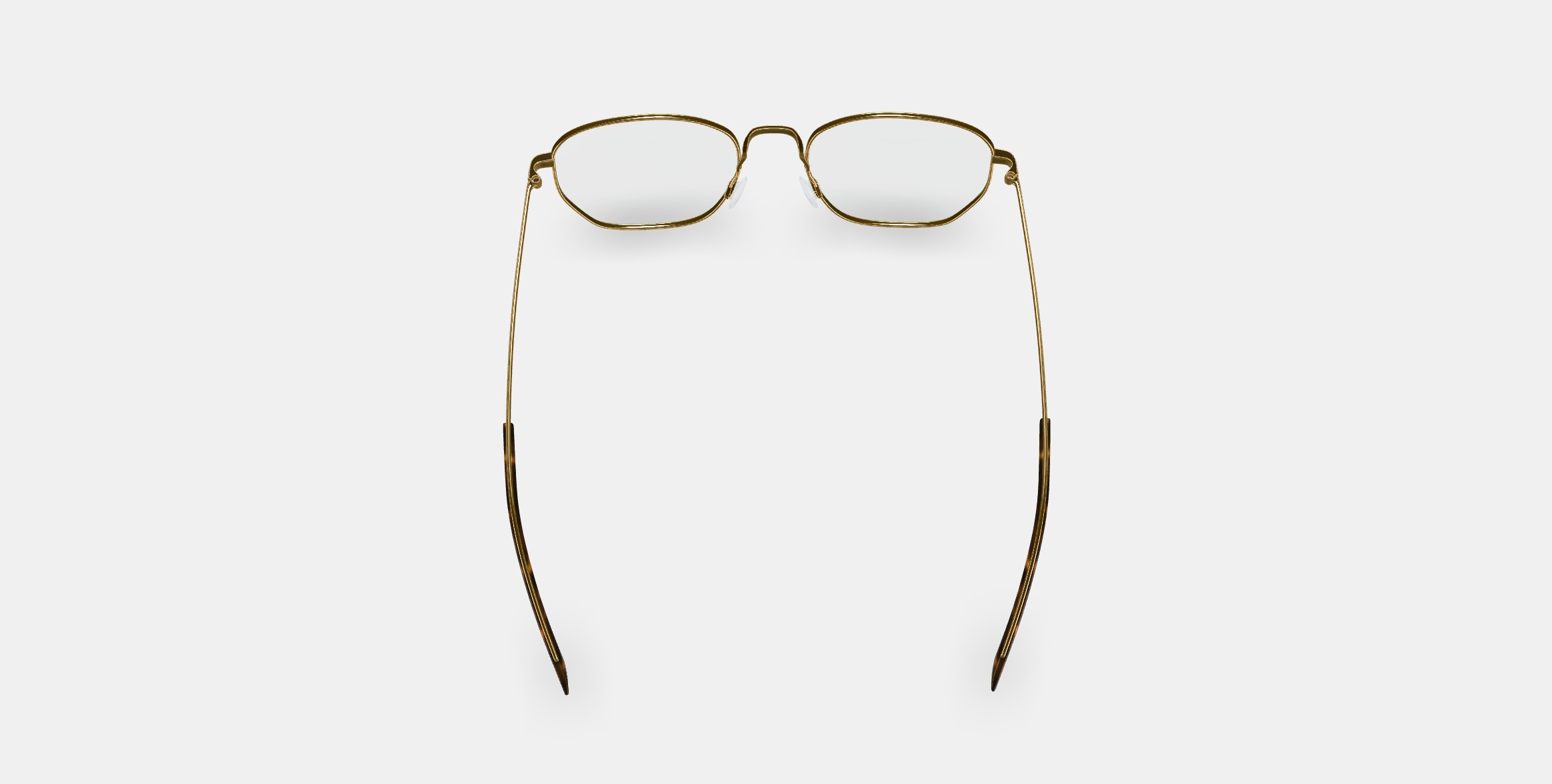 Hale Eyeglasses in Polished Gold 3D model_2