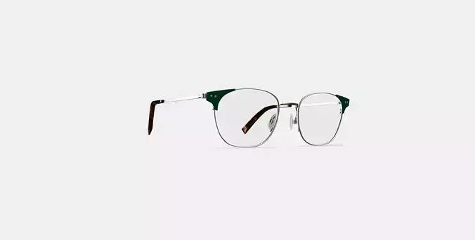Heyward Eyeglasses in Antique Silver with Pine