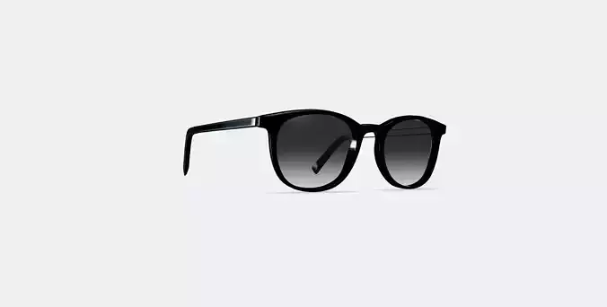 Durand Sunglasses in Jet Black with Polished Gold