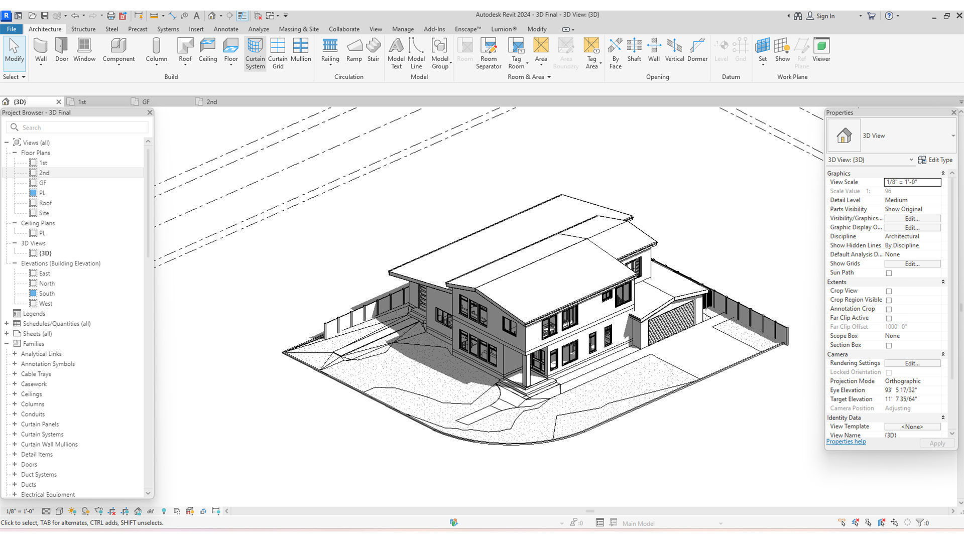 Wooden Bungalow House 3D model_1