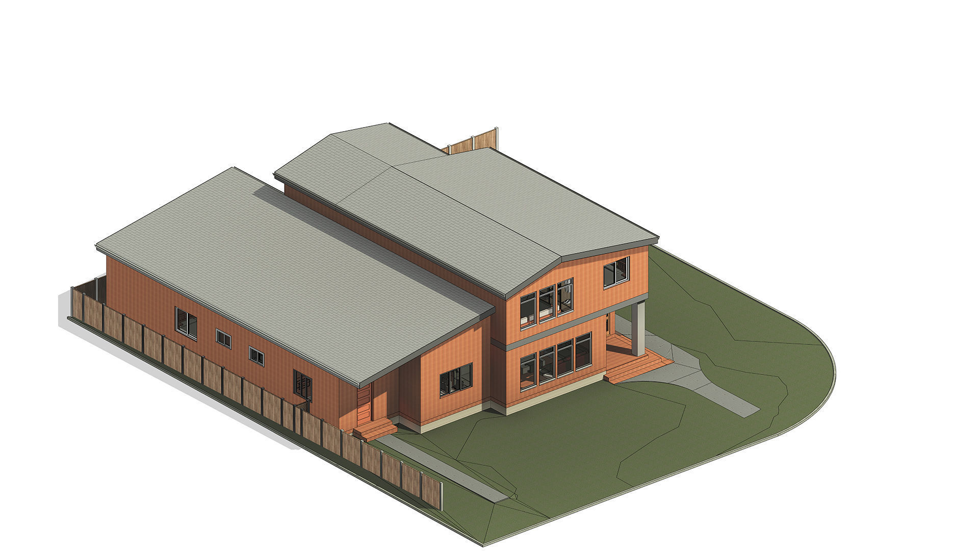 Wooden Bungalow House 3D model_7