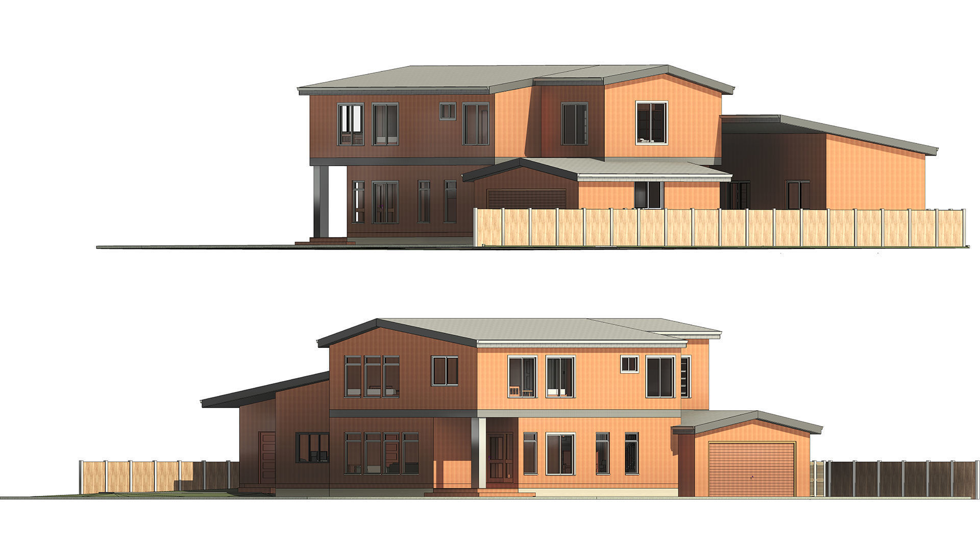 Wooden Bungalow House 3D model_2