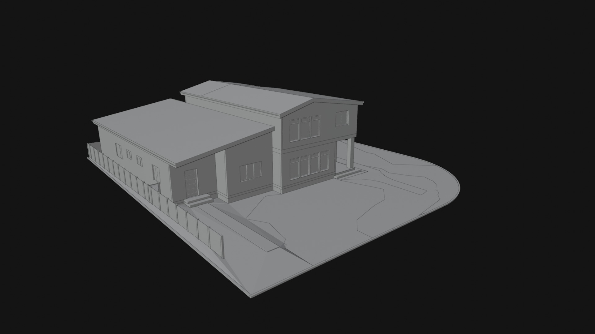 Wooden Bungalow House 3D model_5