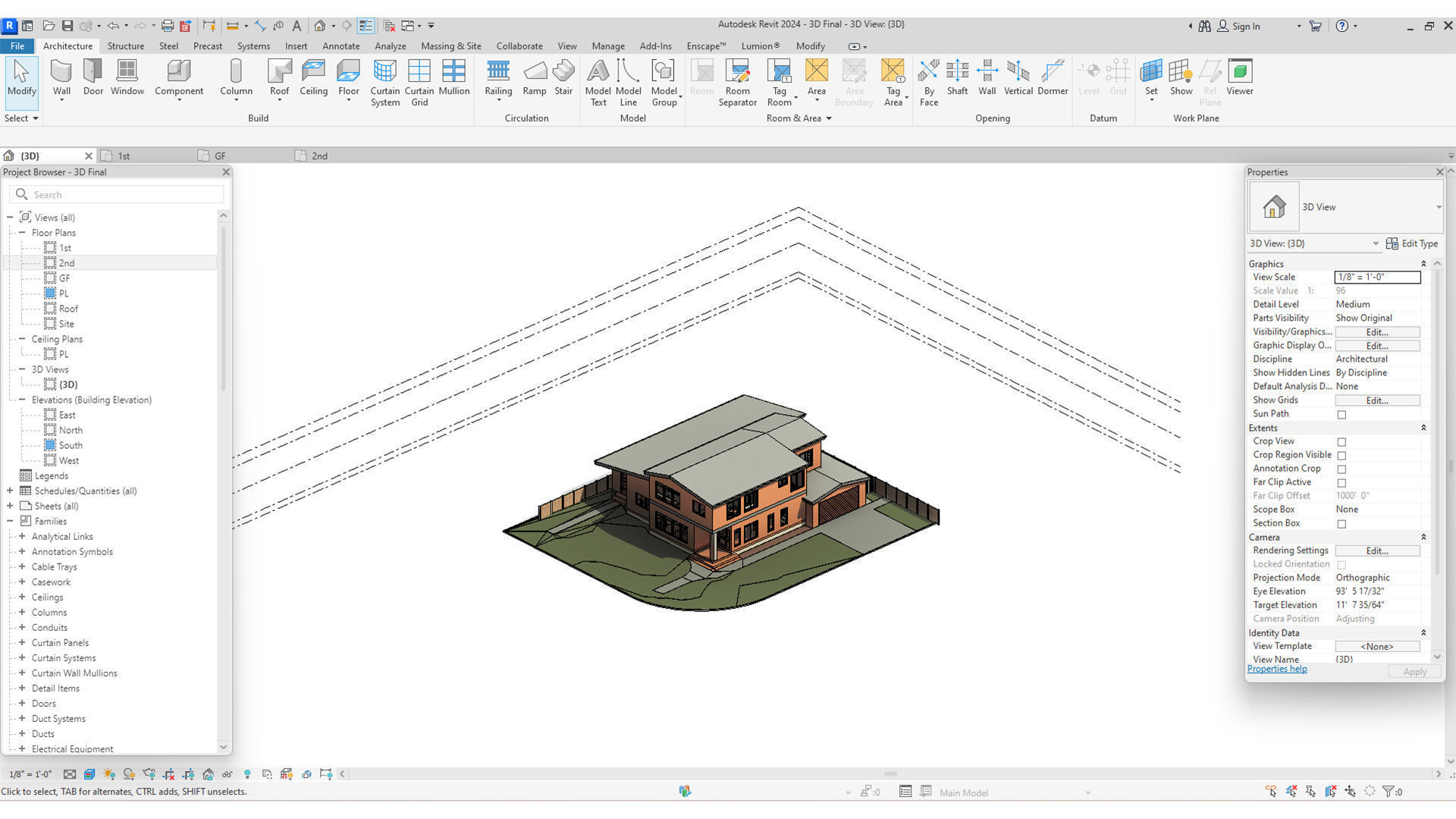 Wooden Bungalow House 3D model_10