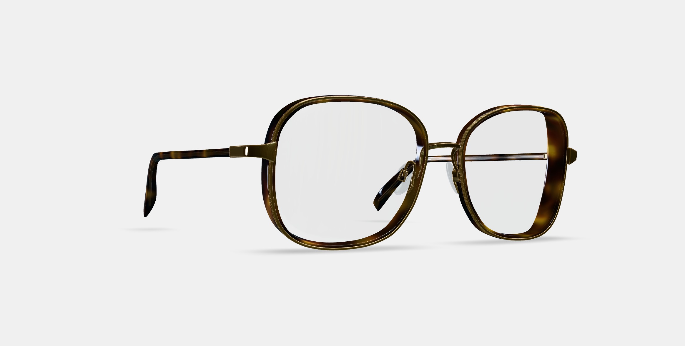 Fernanda Eyeglasses in Cognac Tortoise with Polished Gold 3D model_9