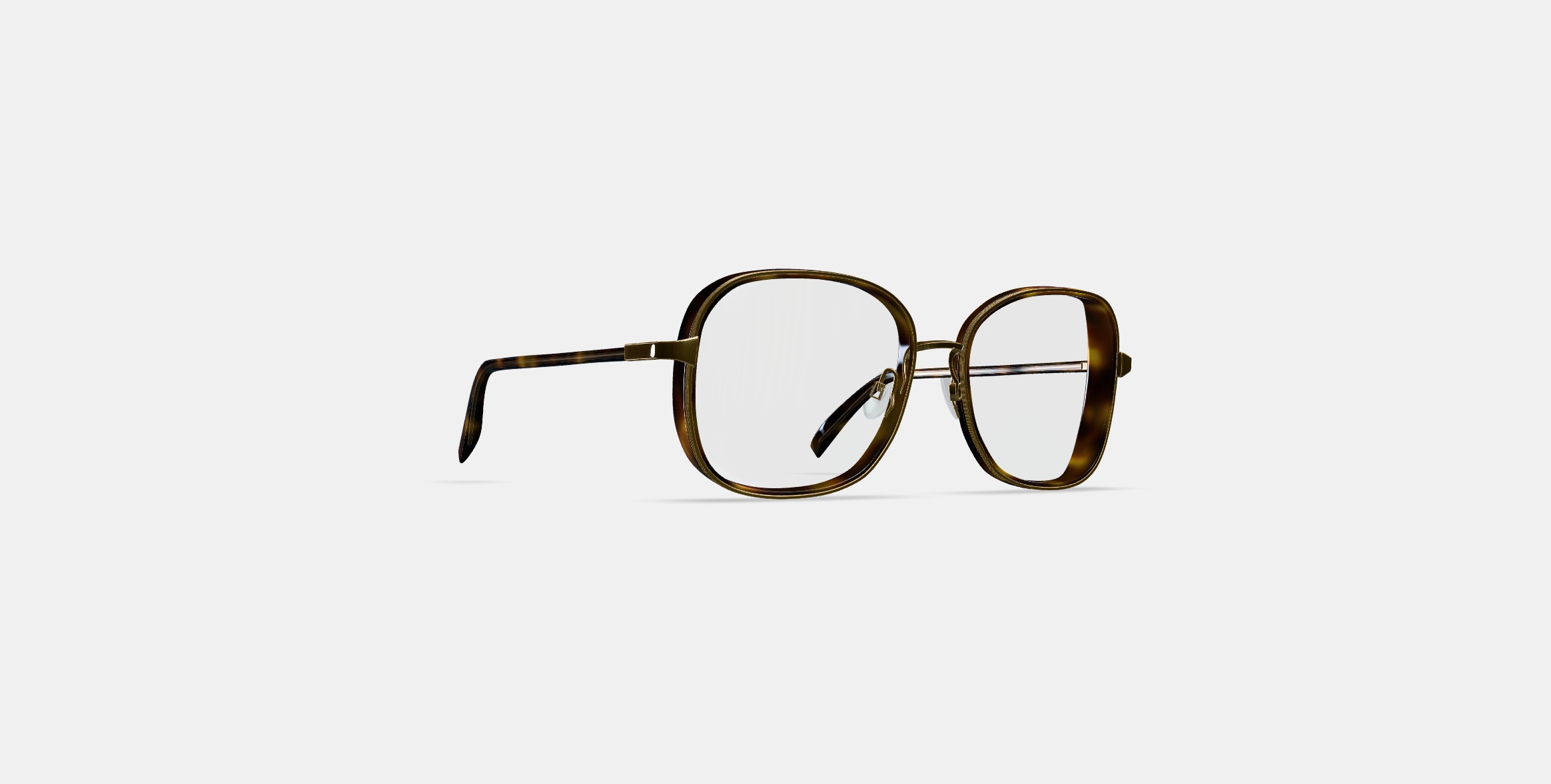 Fernanda Eyeglasses in Cognac Tortoise with Polished Gold 3D model_2