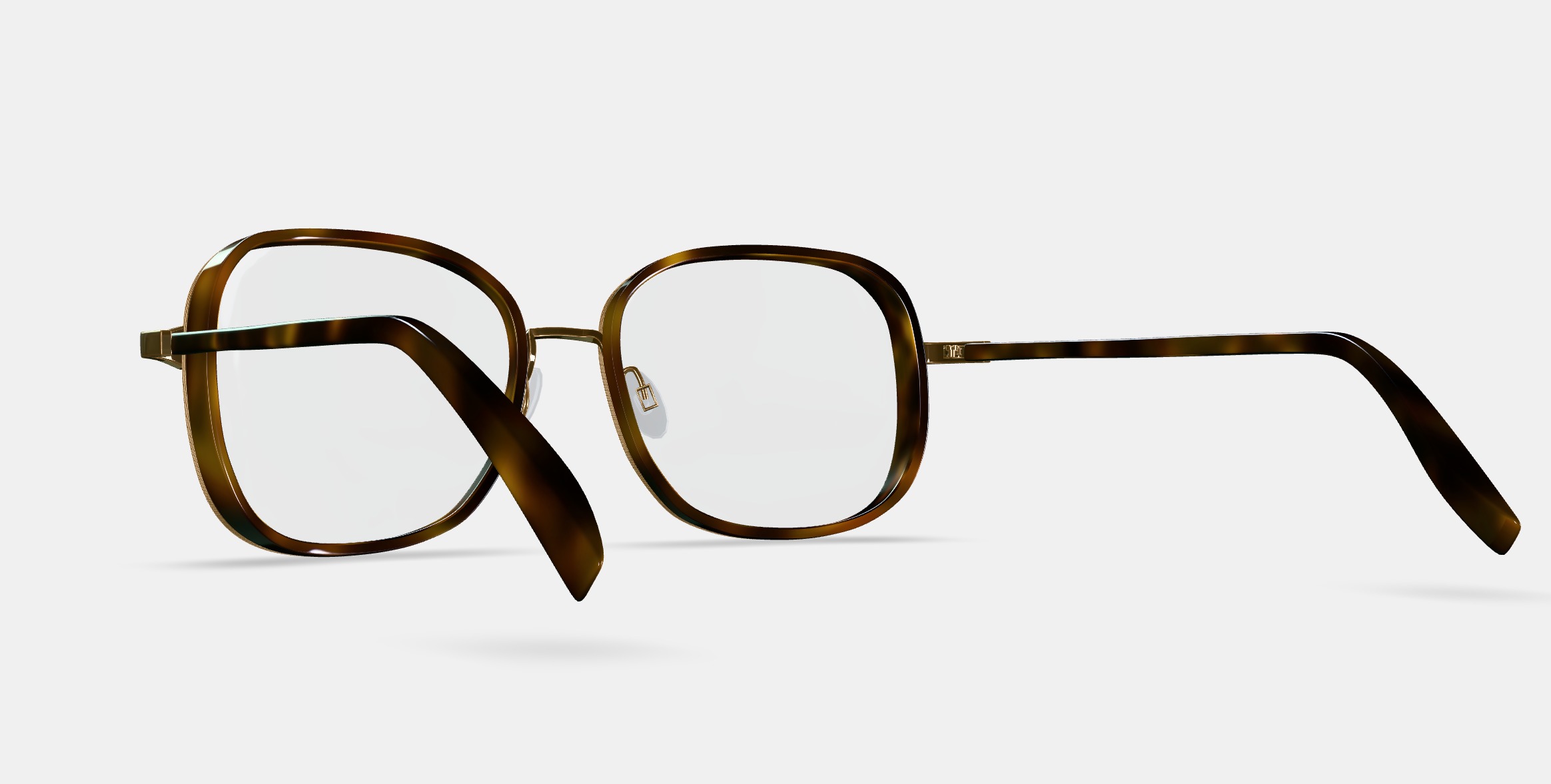 Fernanda Eyeglasses in Cognac Tortoise with Polished Gold 3D model_3