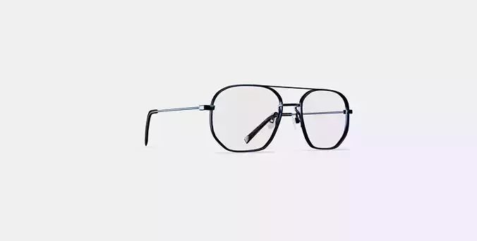 Aram Eyeglasses in Brushed Ink 3D model