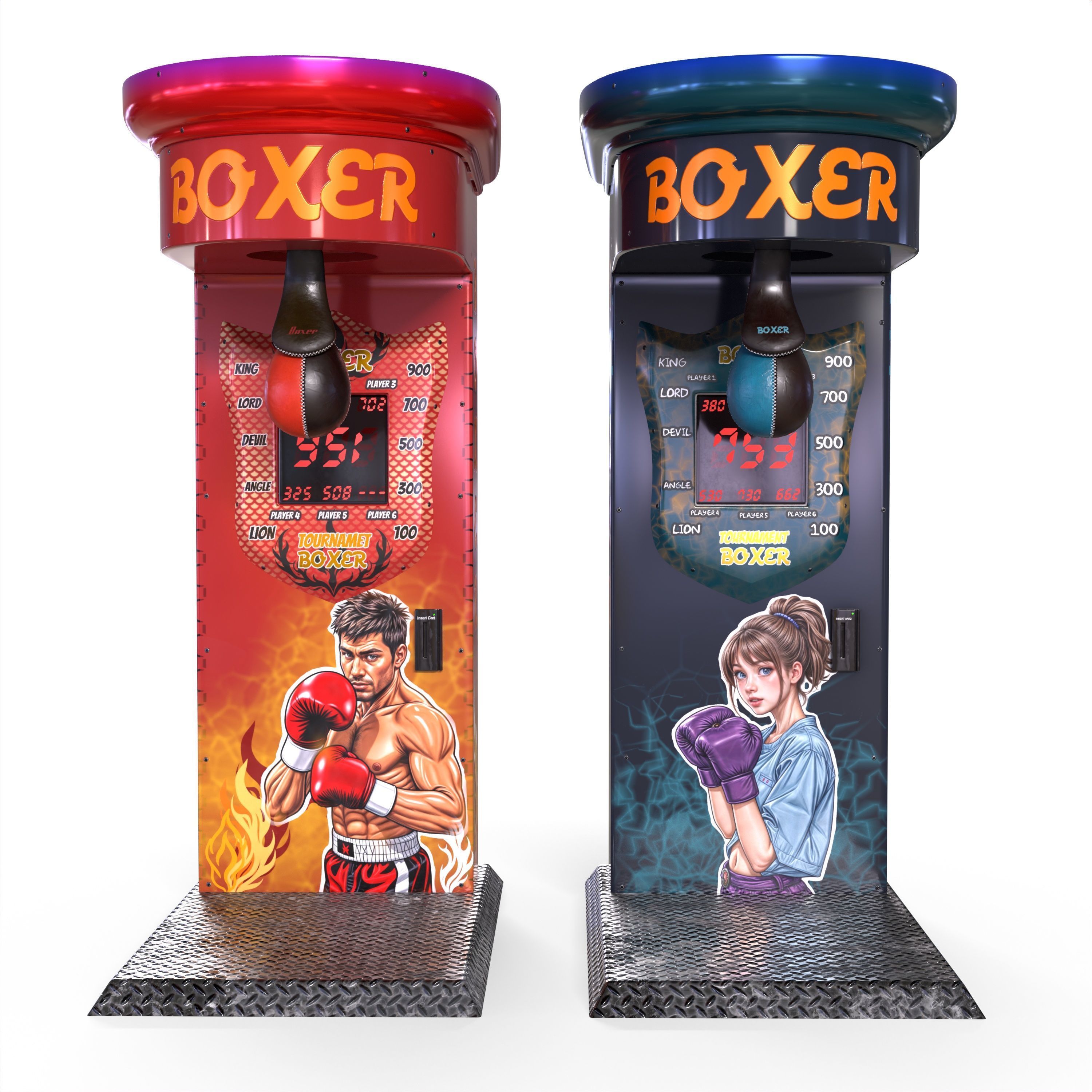 arcade boxing machine Low-poly 3D model_2