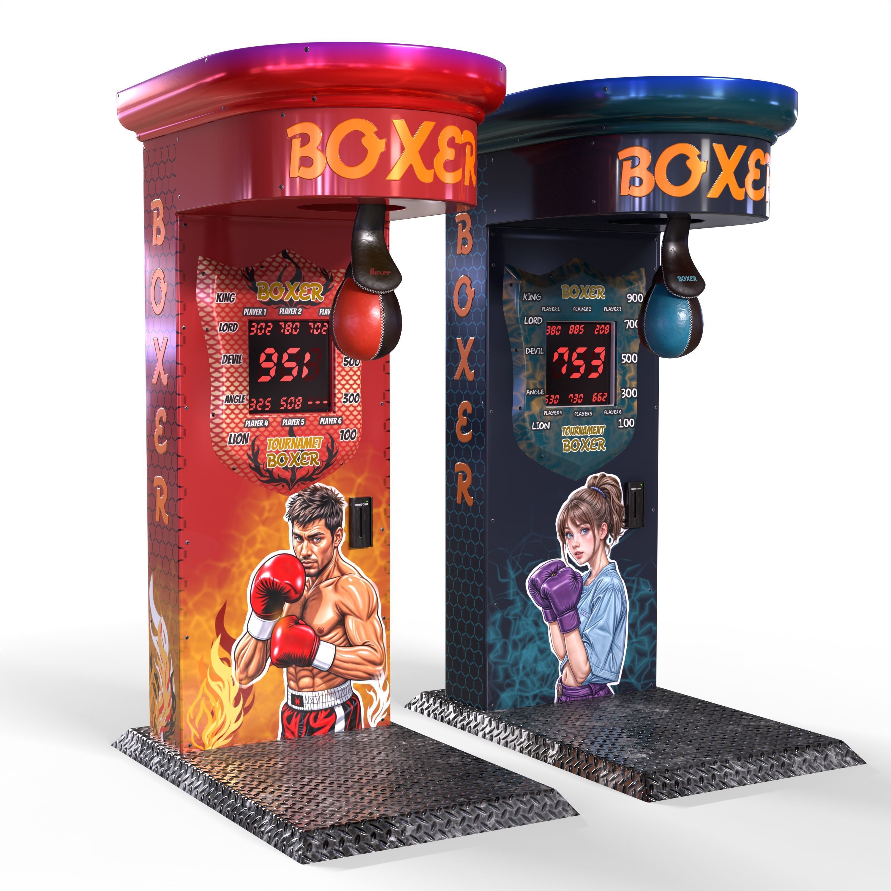 arcade boxing machine Low-poly 3D model_5