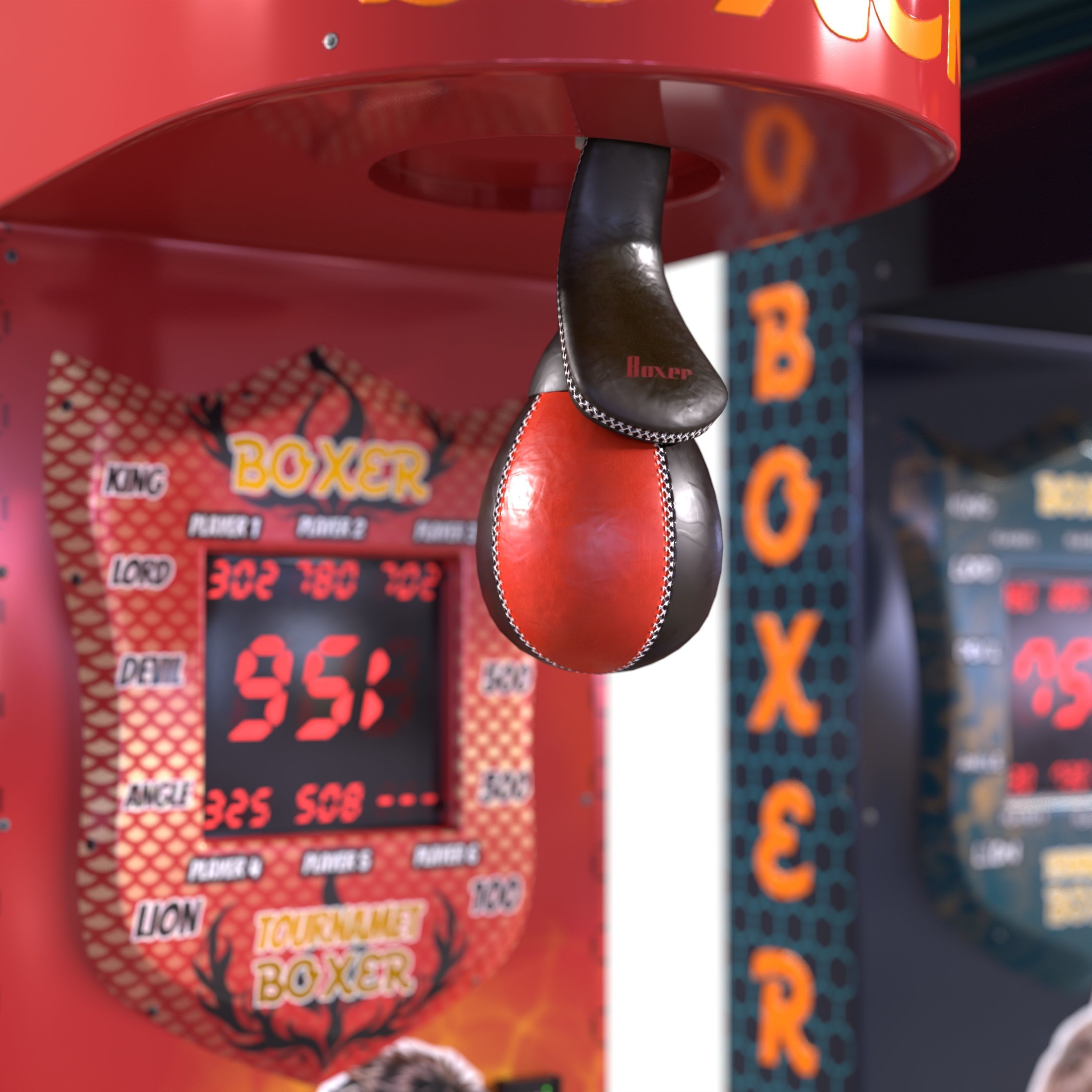arcade boxing machine Low-poly 3D model_1