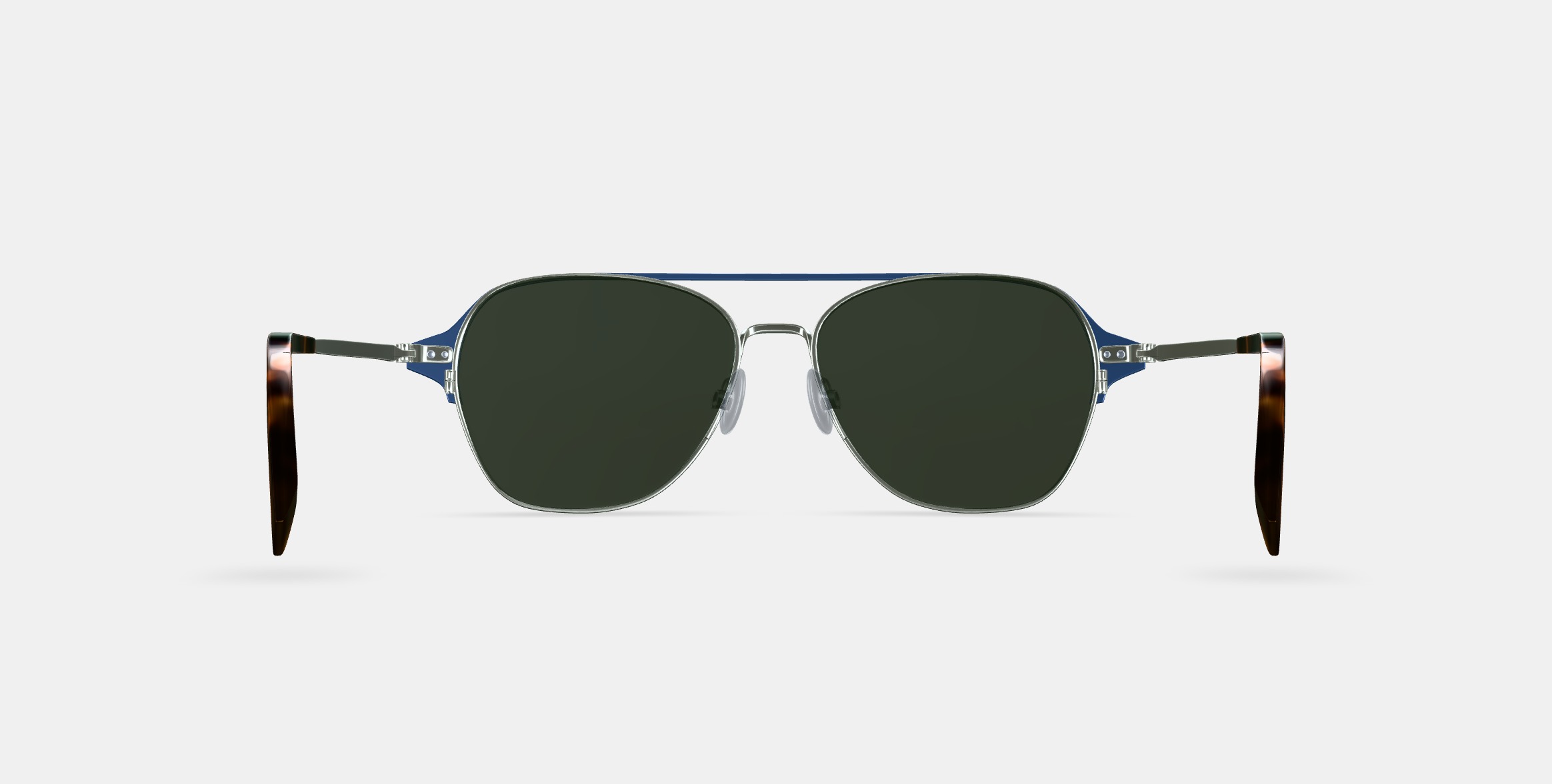 Corson Sunglasses in Polished Silver with Deep Teal 3D model_15