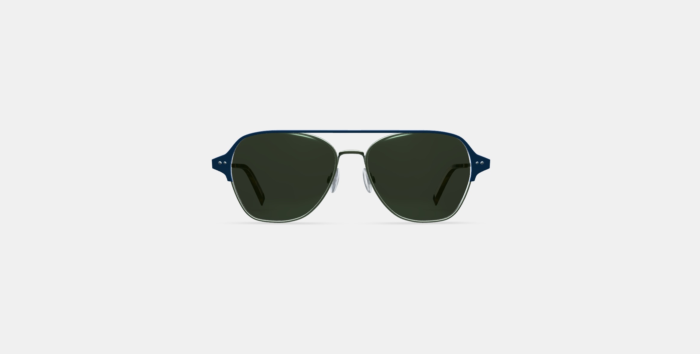 Corson Sunglasses in Polished Silver with Deep Teal 3D model_10