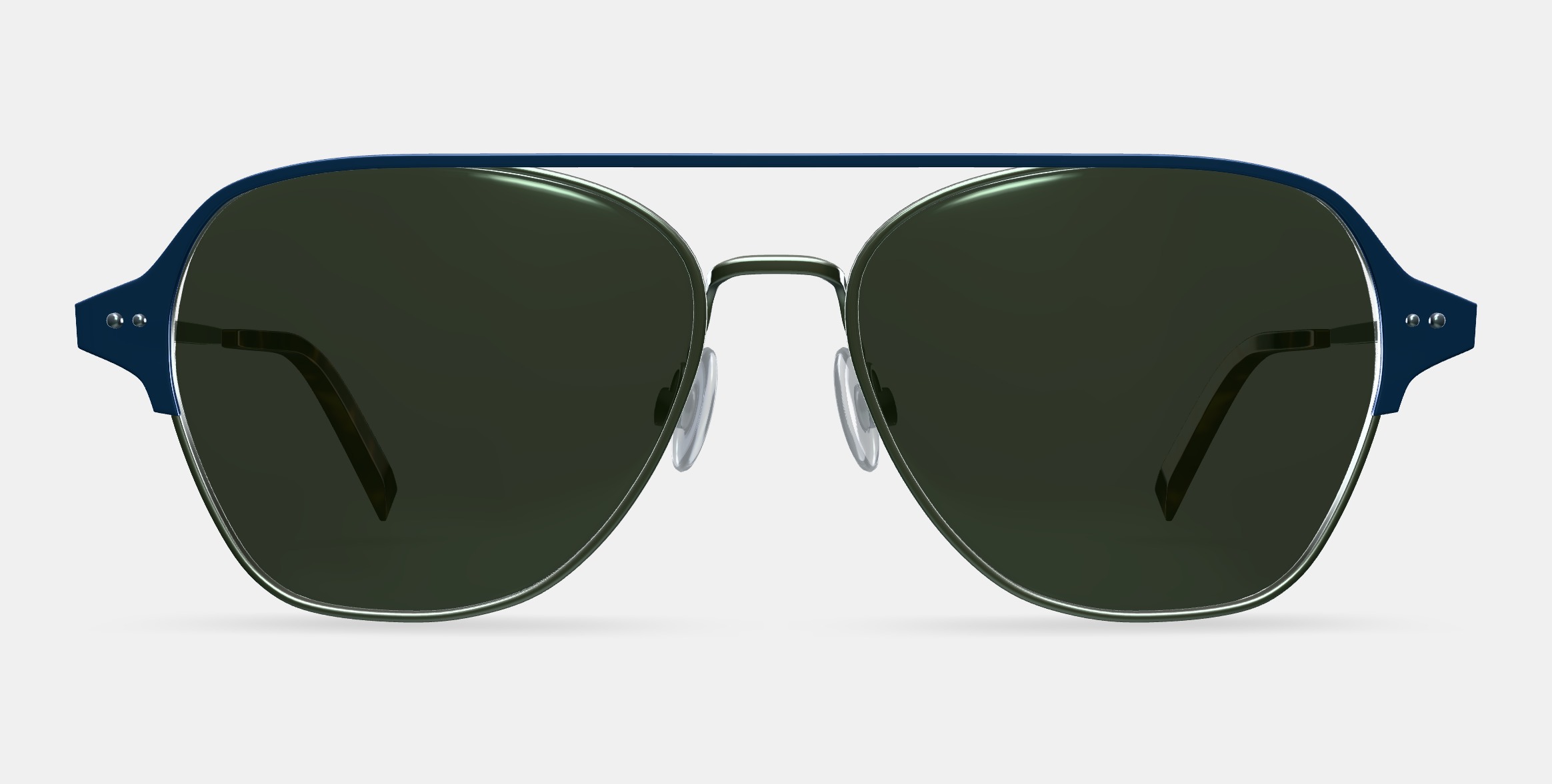Corson Sunglasses in Polished Silver with Deep Teal 3D model_11