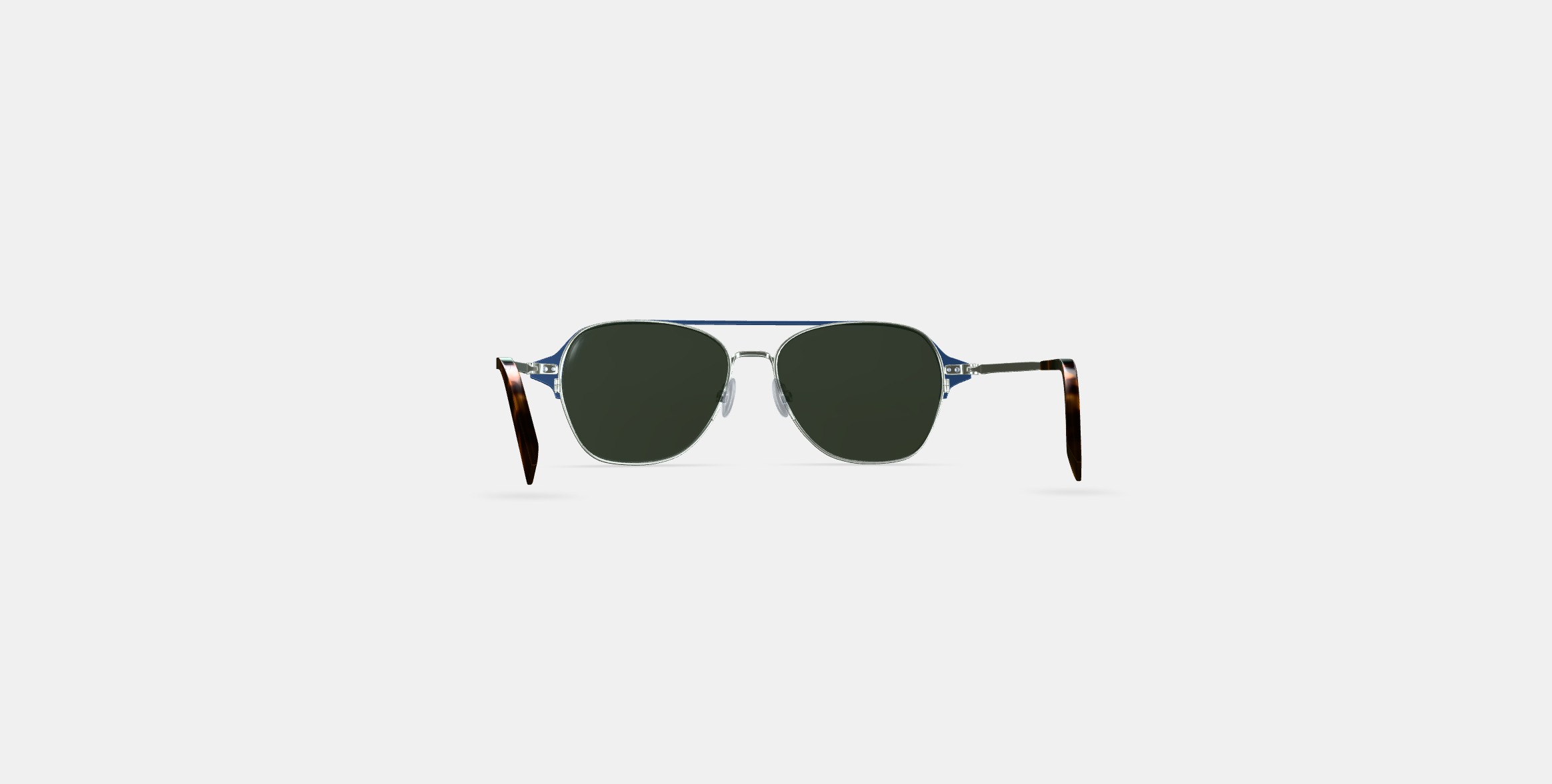 Corson Sunglasses in Polished Silver with Deep Teal 3D model_14