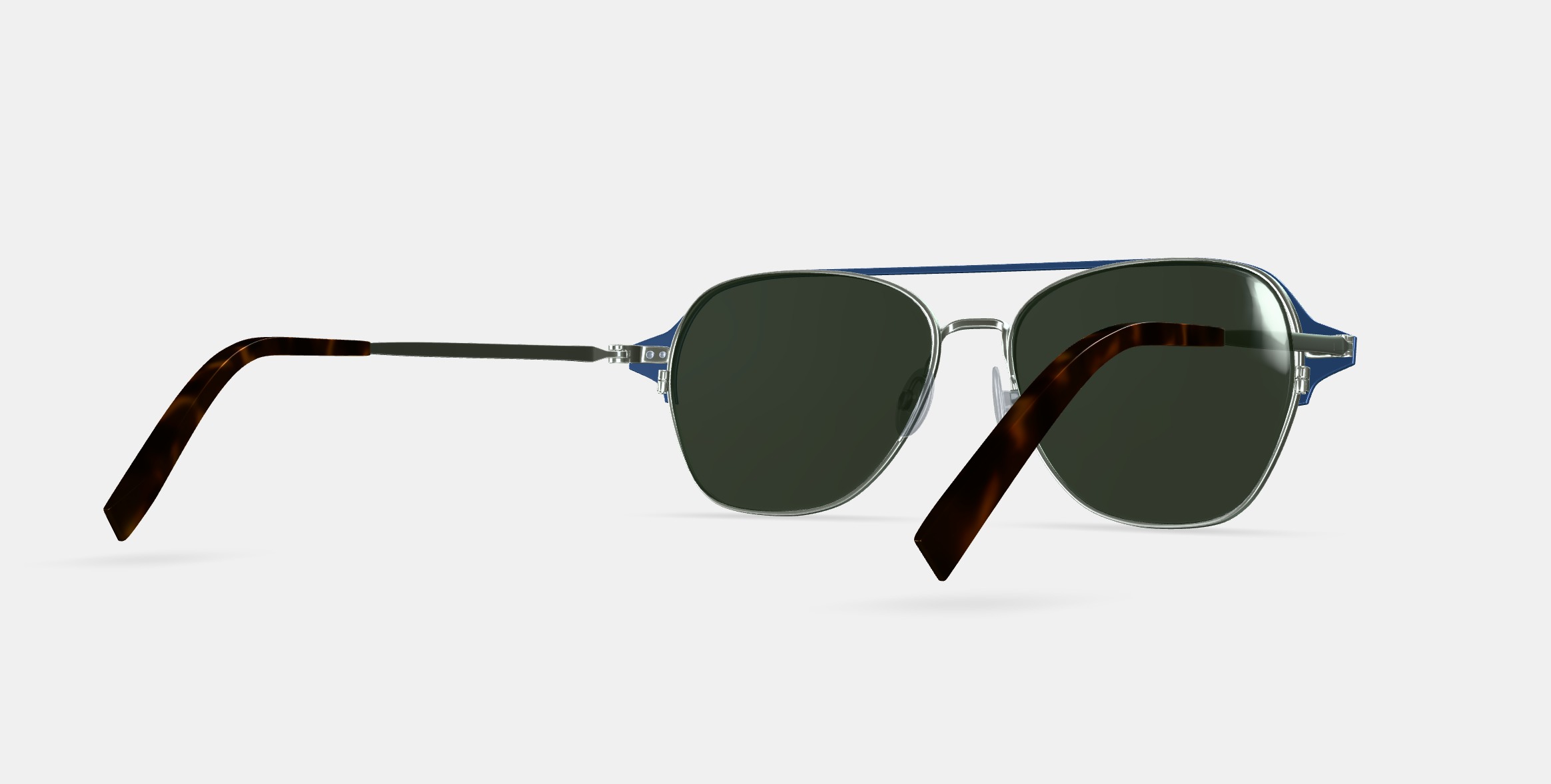 Corson Sunglasses in Polished Silver with Deep Teal 3D model_6