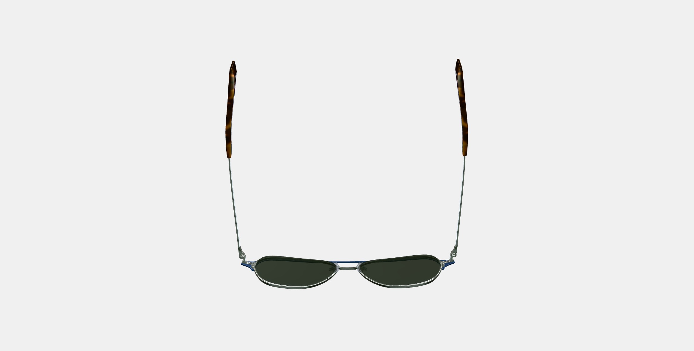 Corson Sunglasses in Polished Silver with Deep Teal 3D model_7