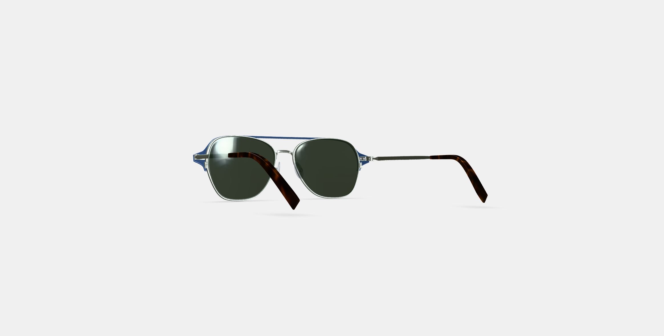 Corson Sunglasses in Polished Silver with Deep Teal 3D model_16