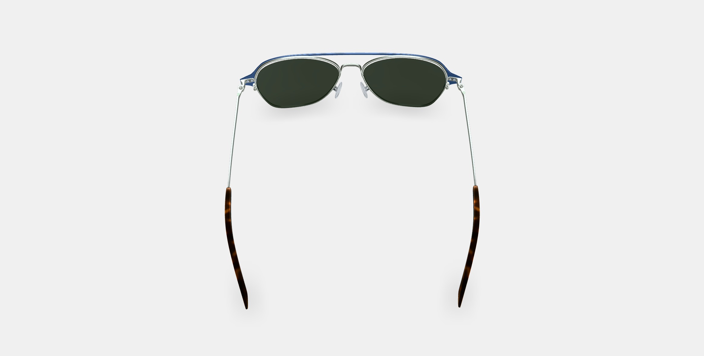 Corson Sunglasses in Polished Silver with Deep Teal 3D model_3