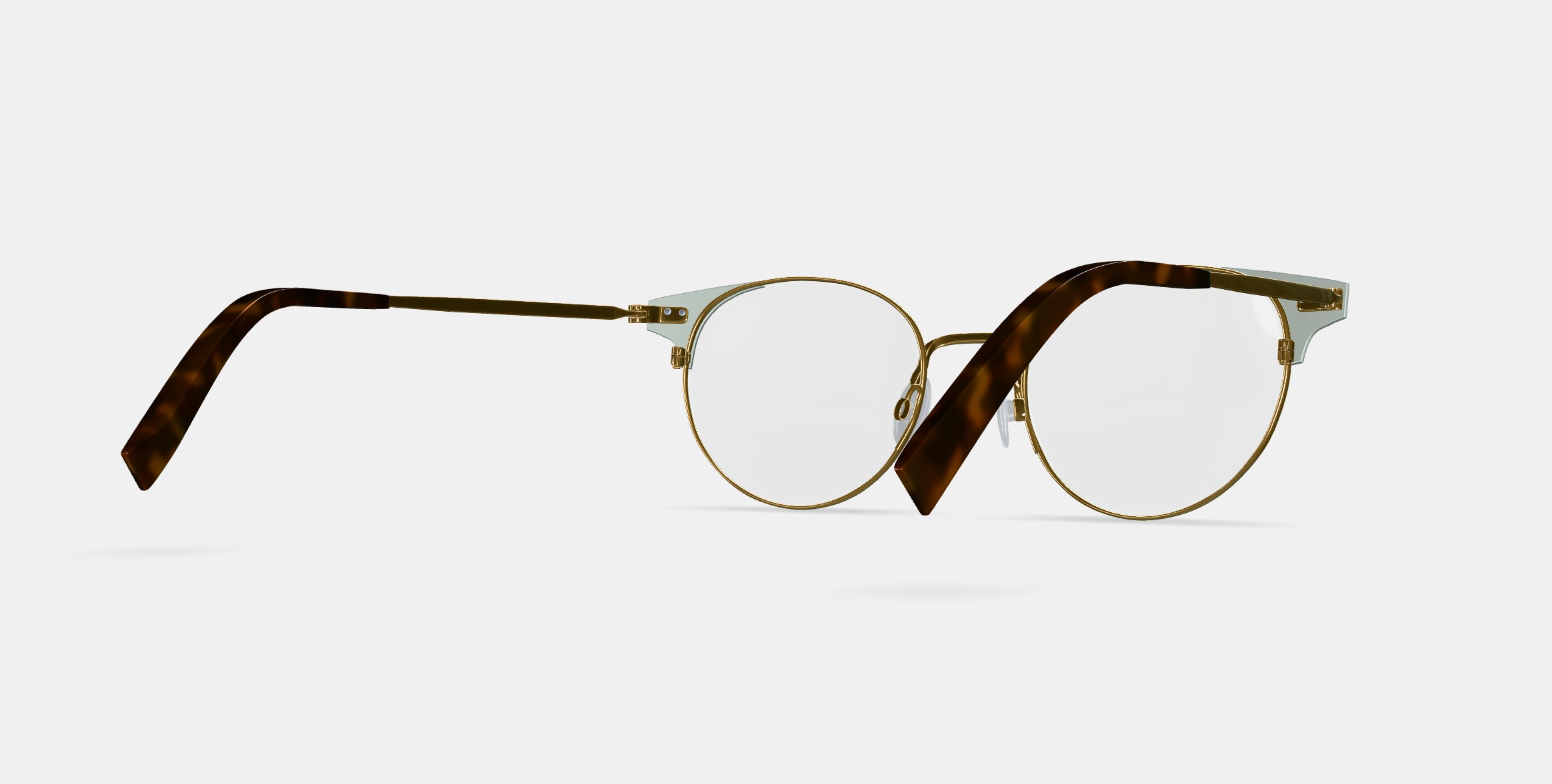 Patel Eyeglasses in Polished Gold with Chantilly 3D model_6