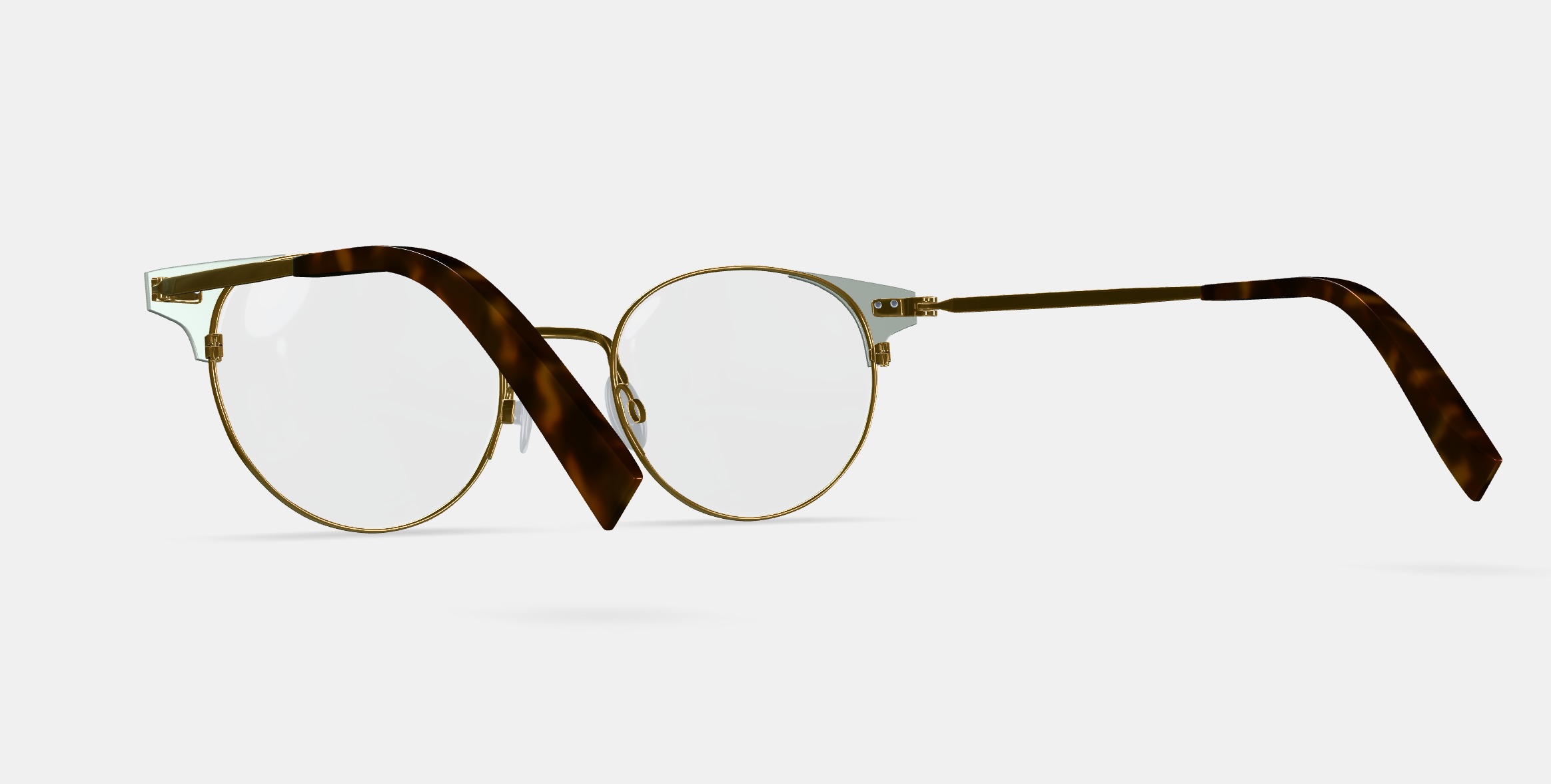 Patel Eyeglasses in Polished Gold with Chantilly 3D model_2