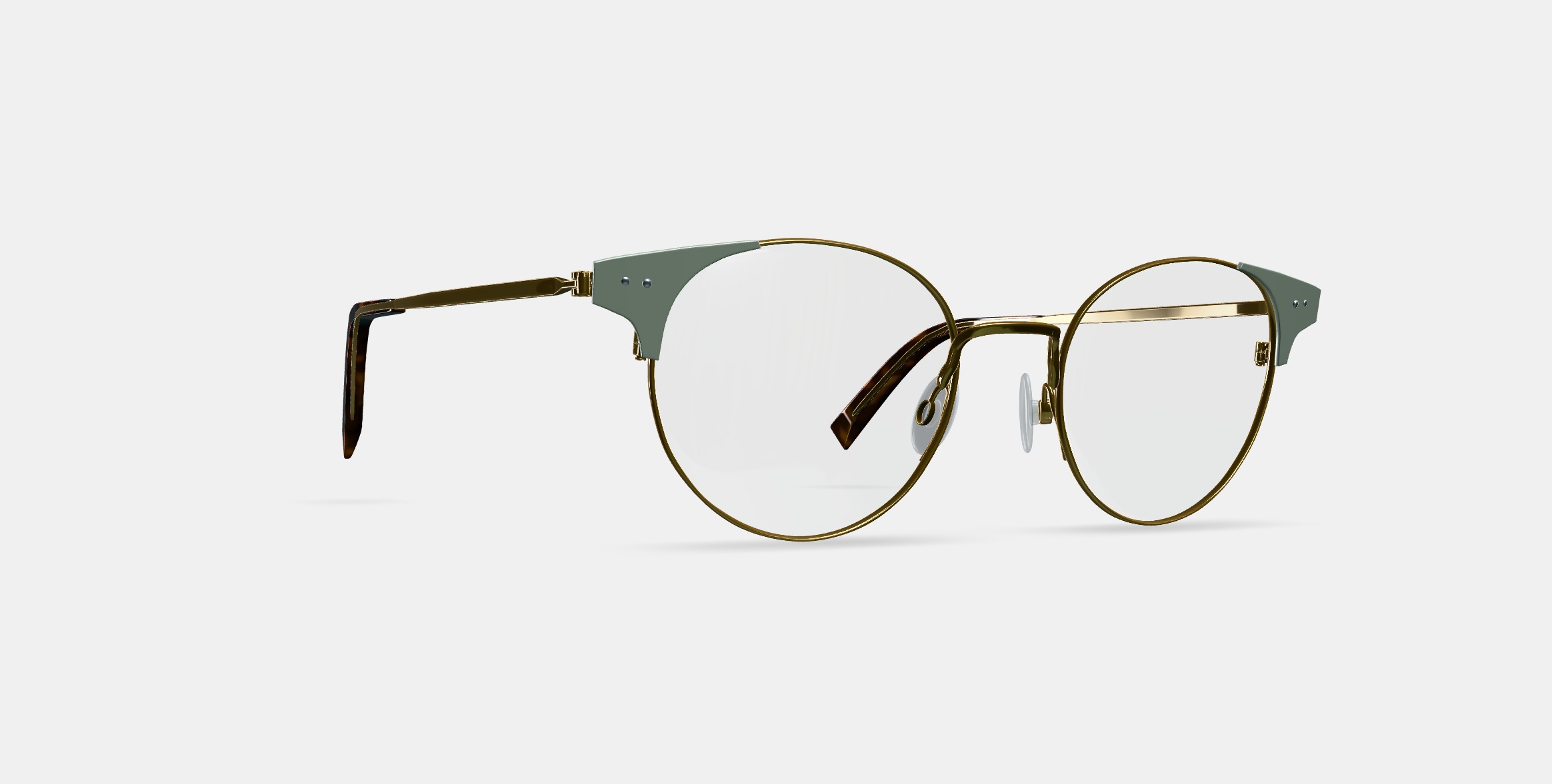 Patel Eyeglasses in Polished Gold with Chantilly 3D model_9