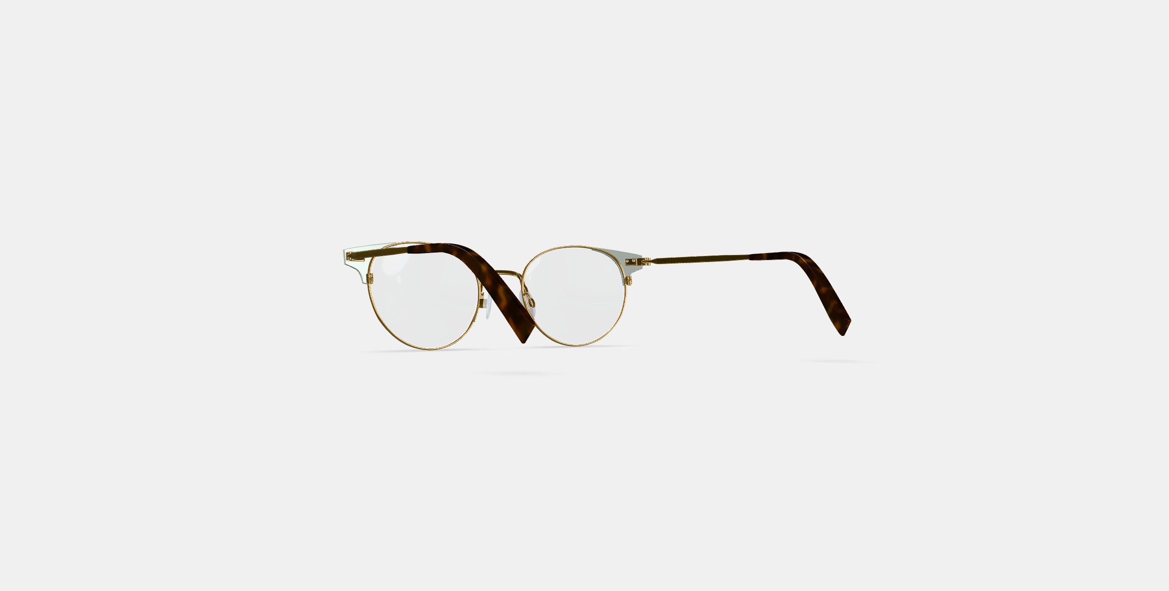 Patel Eyeglasses in Polished Gold with Chantilly 3D model_16