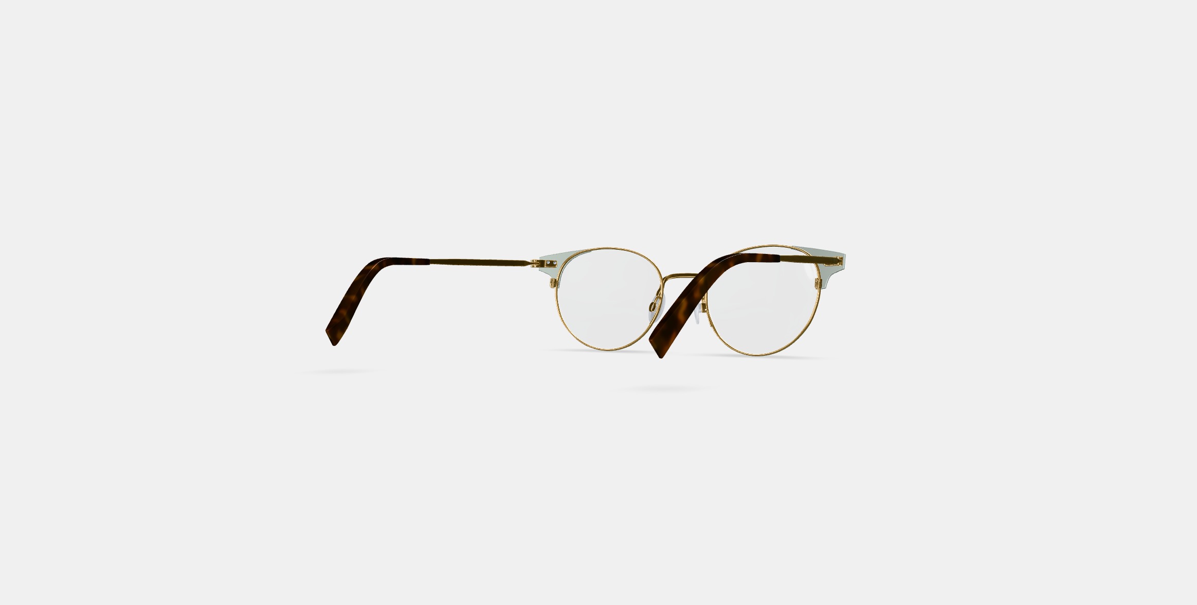 Patel Eyeglasses in Polished Gold with Chantilly 3D model_5