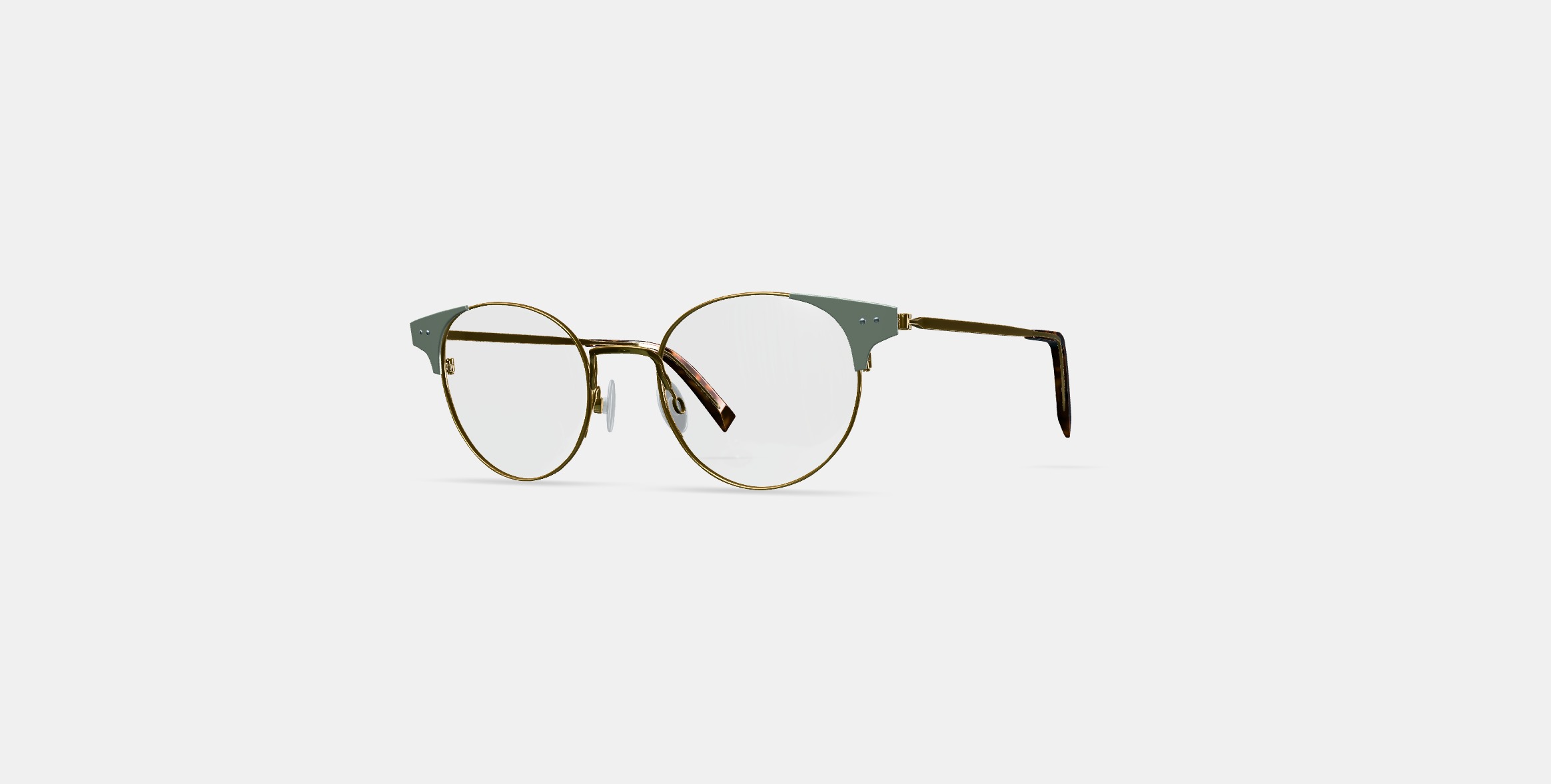 Patel Eyeglasses in Polished Gold with Chantilly 3D model_12