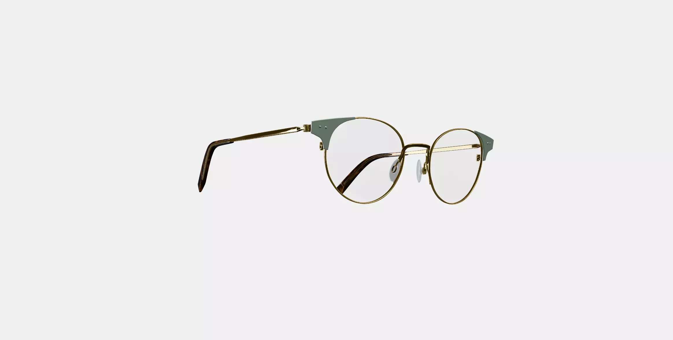 Patel Eyeglasses in Polished Gold with Chantilly 3D model_0