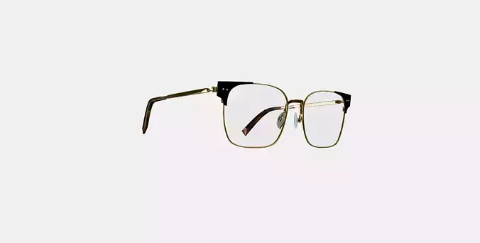 Ramona Eyeglasses in Jet Black with Polished Gold