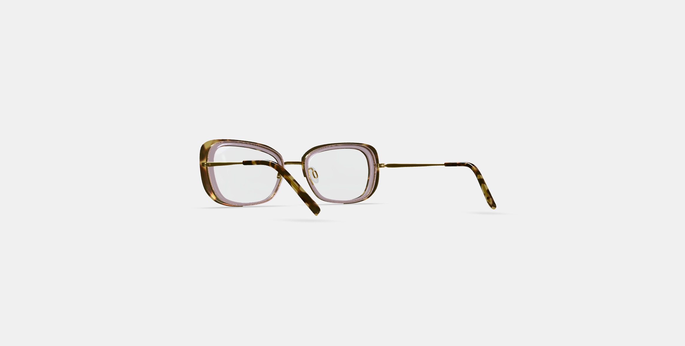 Halima Eyeglasses in Layered Taro Tortoise with Polished Gold 3D model_16