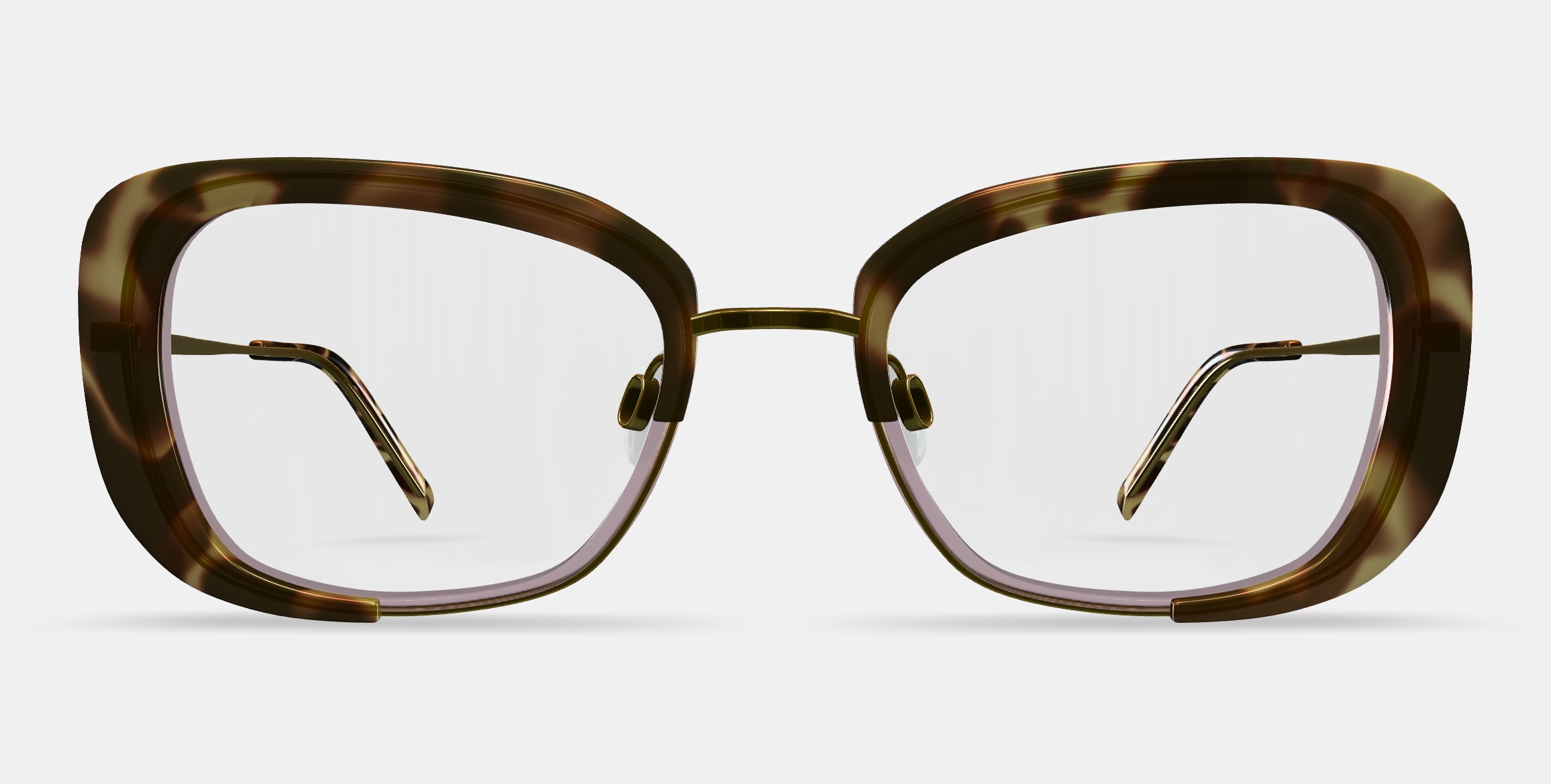 Halima Eyeglasses in Layered Taro Tortoise with Polished Gold 3D model_10