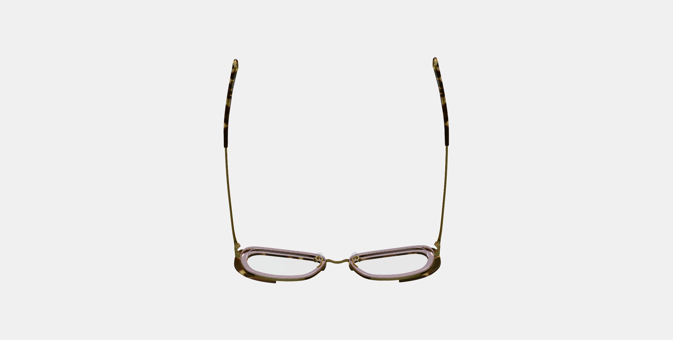 Halima Eyeglasses in Layered Taro Tortoise with Polished Gold 3D model_7