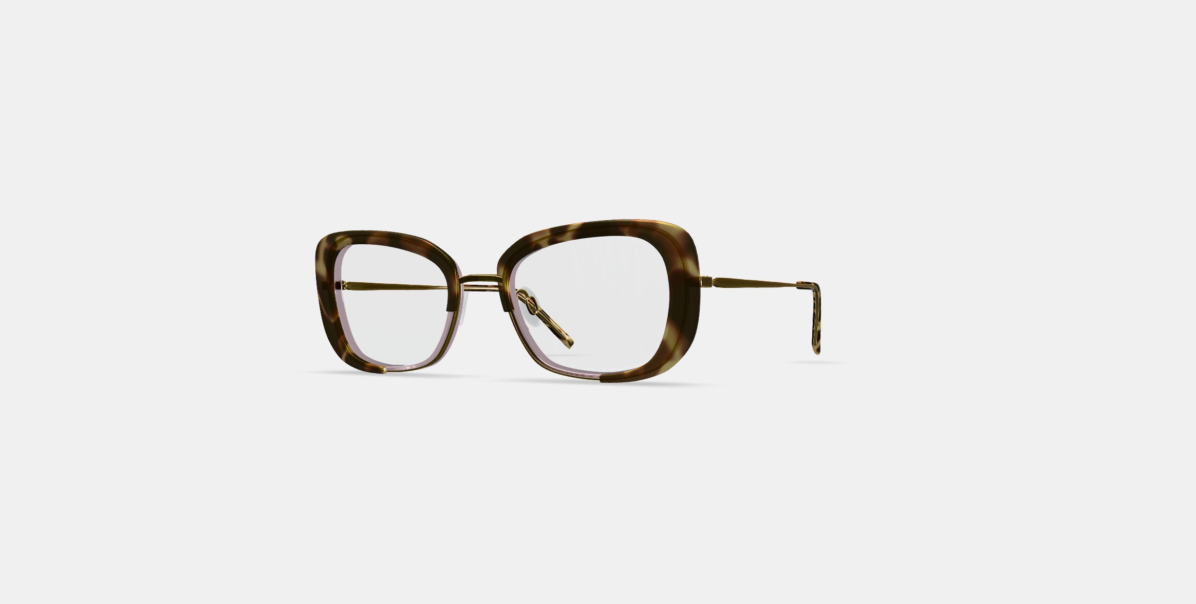 Halima Eyeglasses in Layered Taro Tortoise with Polished Gold 3D model_11